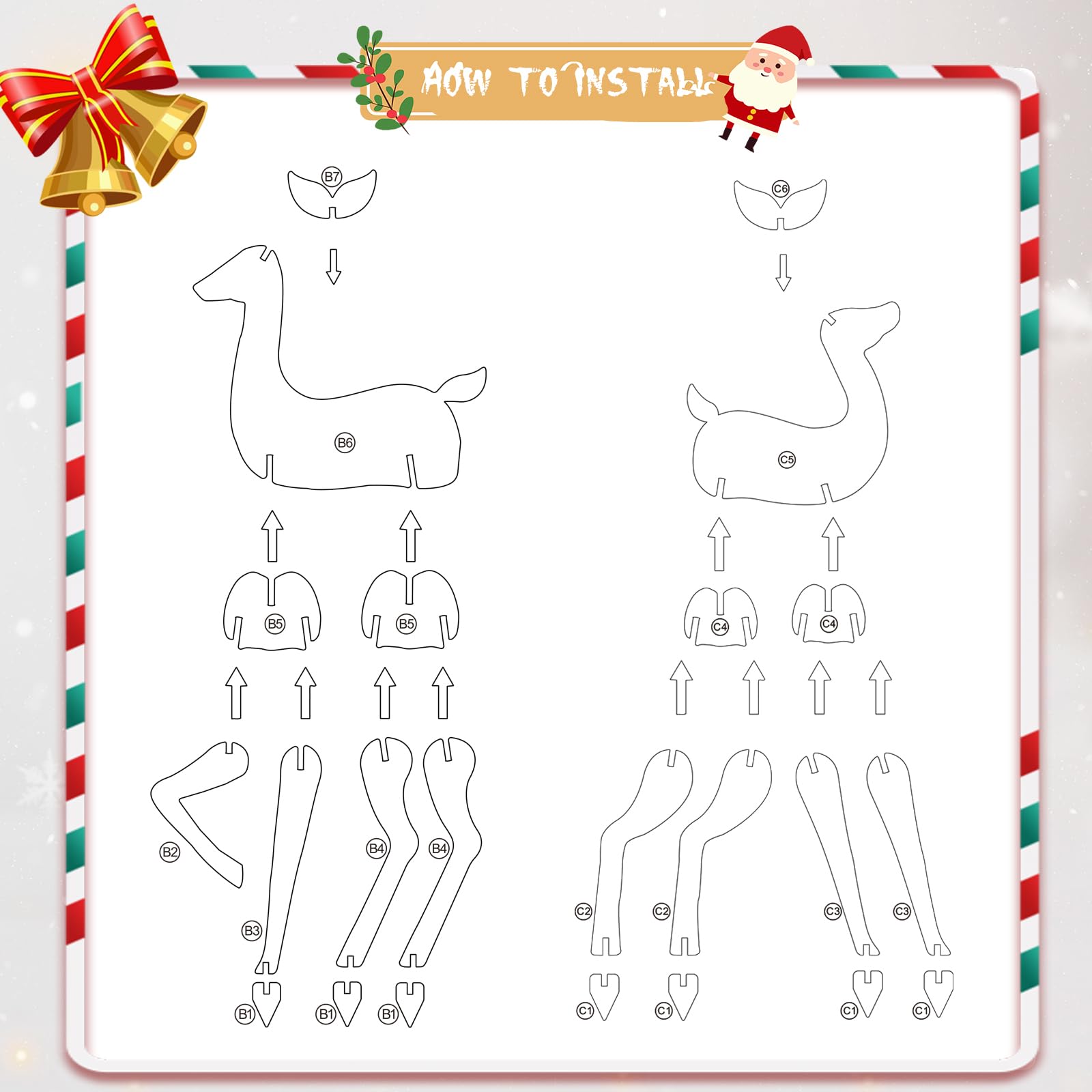 Juego de 3 piezas de decoración de Navidad de renos iluminados grandes, juego de ciervos de Navidad para exteriores, juego de ciervos iluminados para decoración de patio, decoración de césped al aire