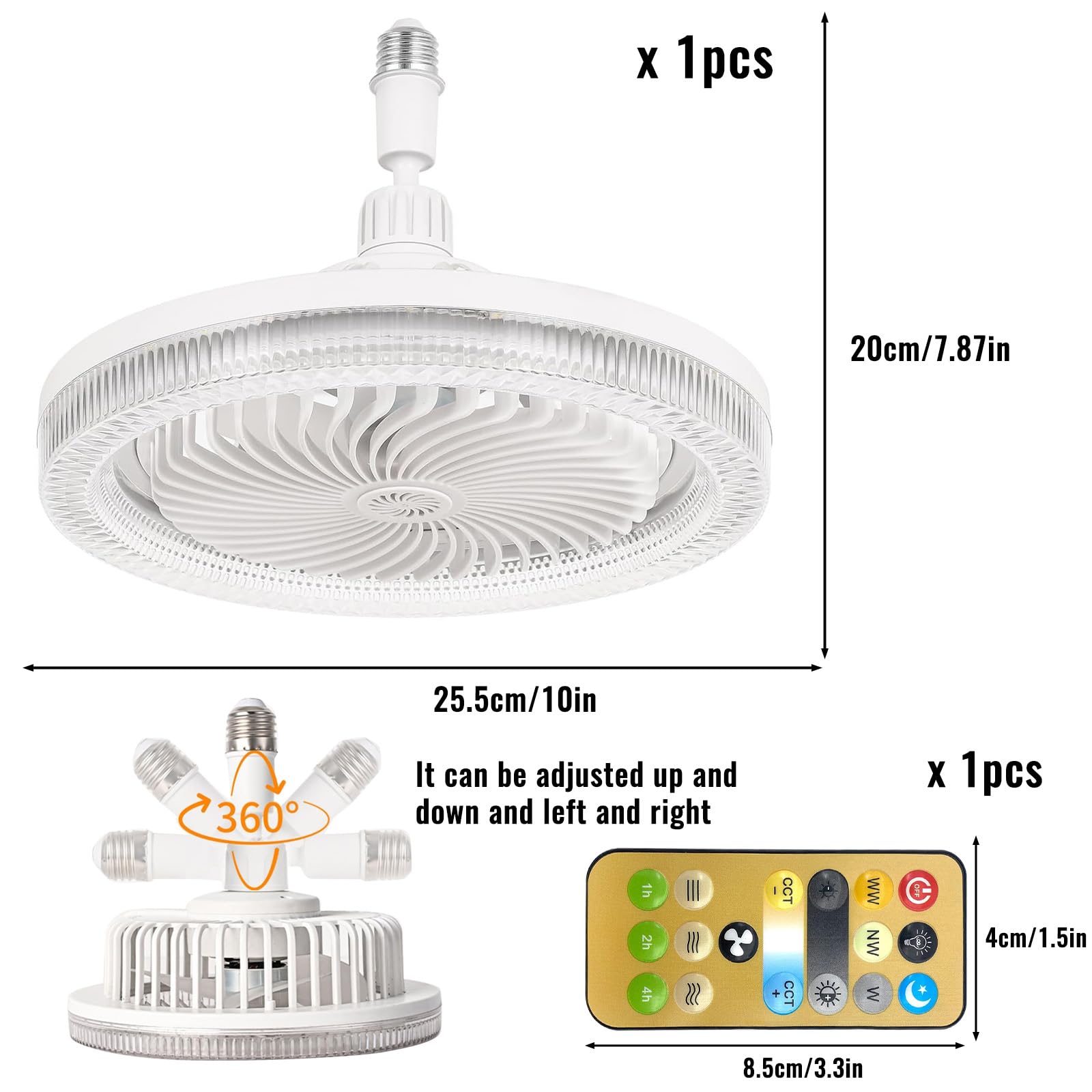Lampadario Ventilatore da Soffitto, Lampadario VentolaconLuce, LED Ventola Soffitto con Luce E27, Lampada Ventilatore da Soffitto con Telecomando, Ventilatori da Soffitto con Luce