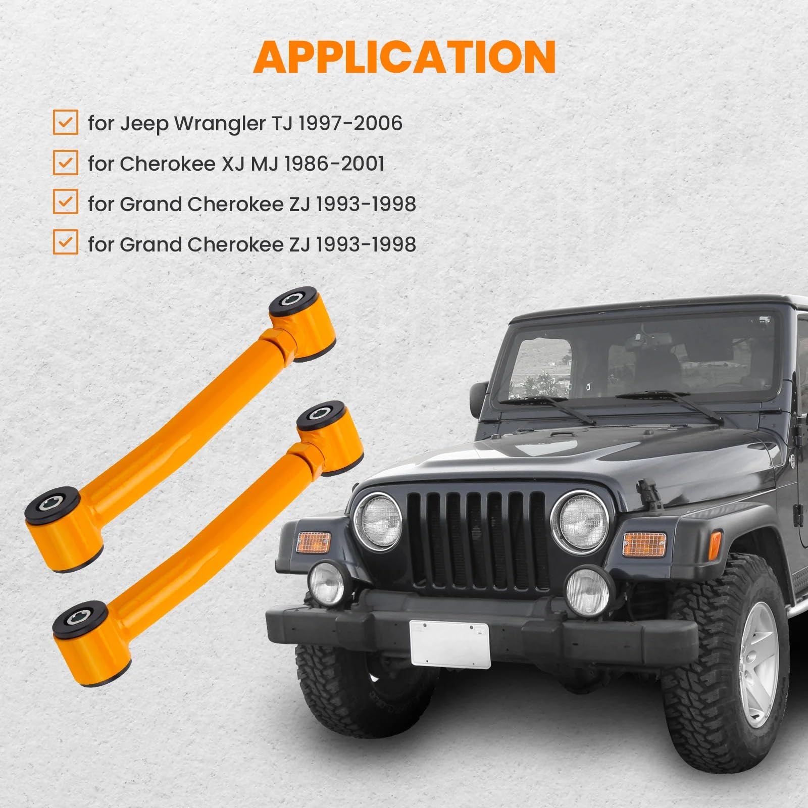 Ramiona zawieszenia Pasuje do Jeep Wrangler TJ 1997-06 Grand Cherokee WJ 2 szt. Przednie dolne regulowane wahacze Wahacz samochodowy