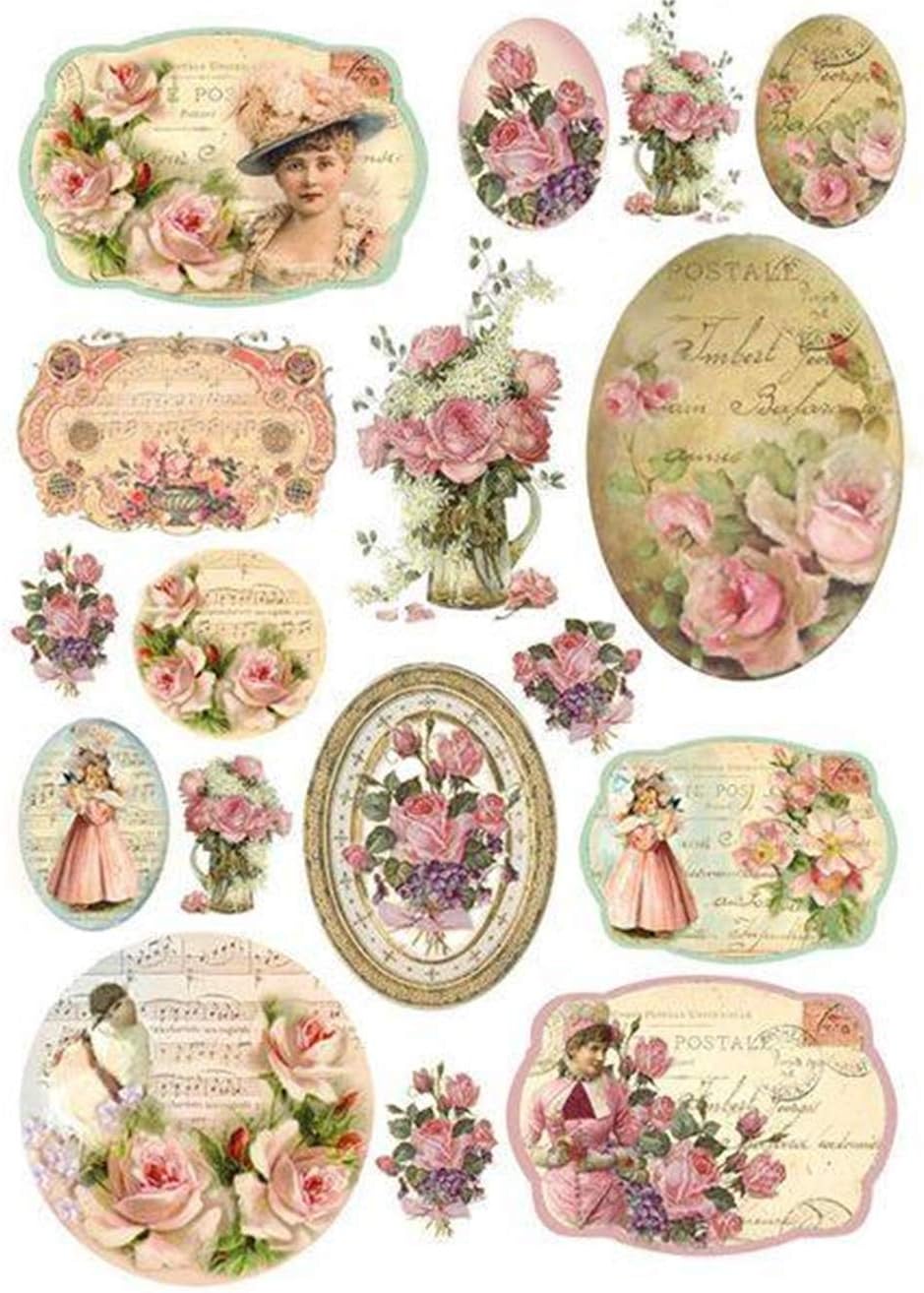 Paper for decoupage Vintage Style(A4 / 20x25 cm) Total 3 Sheets