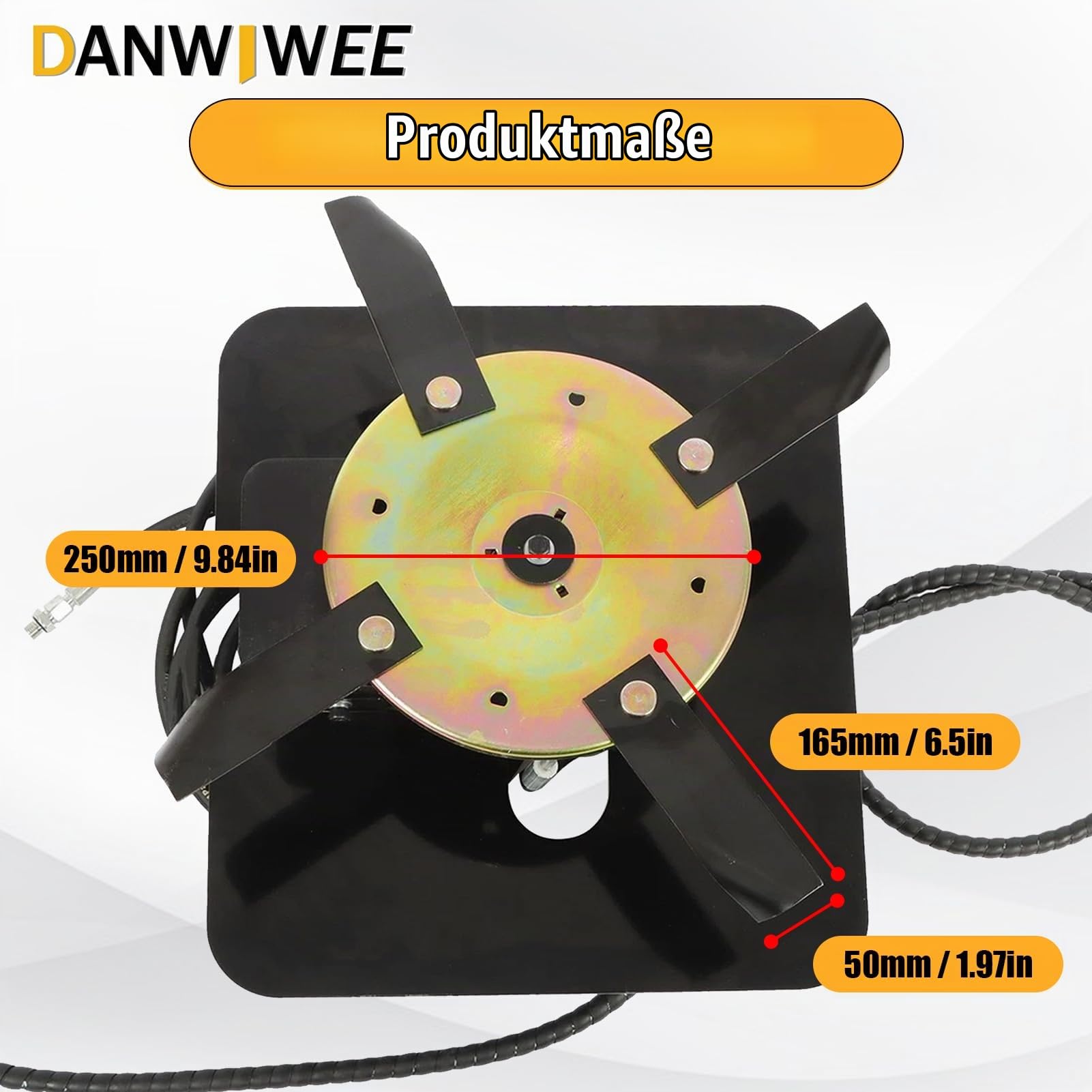 Rotationsmähwerk für Minibagger 1–2 t, mit 2 Bolzen | 90mm Spannweite, Rasenmäher Zubehör für Bagger, verschleißfest, robust für Gras, Bauernhöfe, Unkraut & Geländepflege