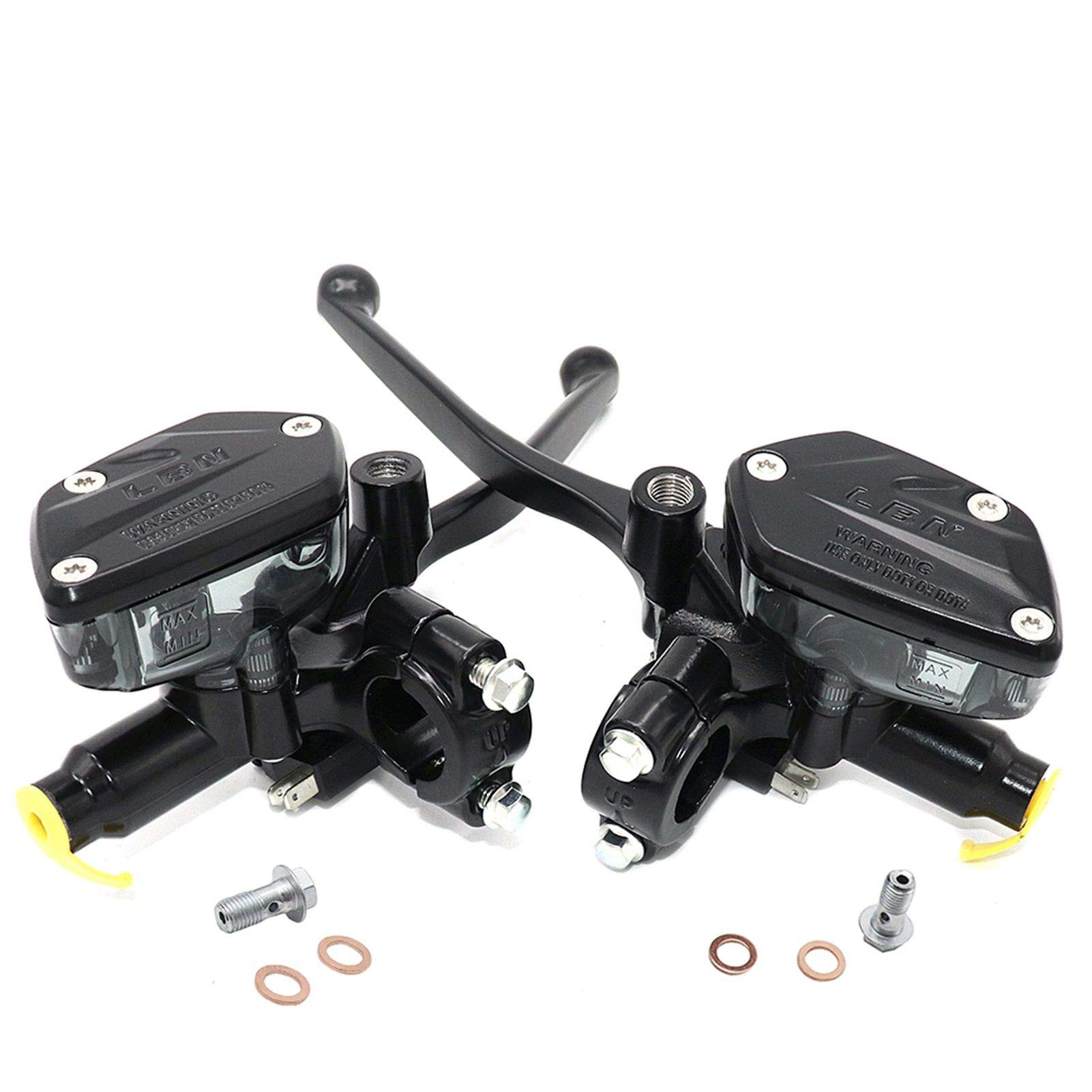 Moto Cilindro Leva Pompa Freno Idraulica 22mm 7/8 pollici Maniglia Frizione Manubrio Manubrio Fue, for Leva freno per moto(Left and right)