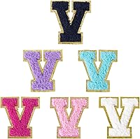 Vista 222 de 6 piezas de parches de letras de chenilla autoadhesivas, parches de letras preppy de 2 pulgadas para bolsos, ropa y sombreros, grandes pegatinas