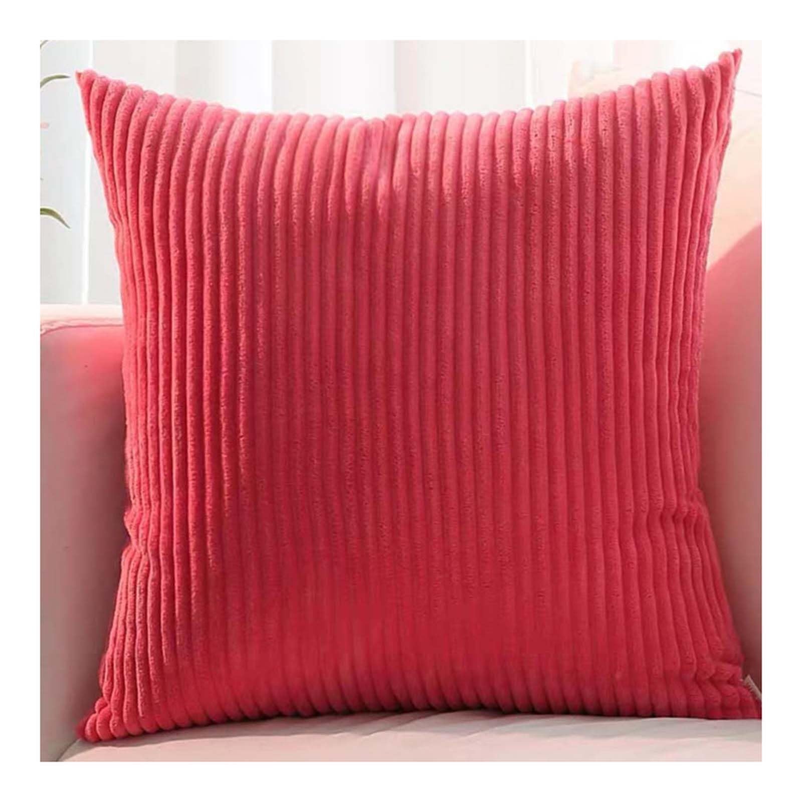 Set of 2 Sofa Pillow Cover corduroy 80x80 Cushion Cases 45x45 60x60 75x75 Decorative Square Throw Pillow Cases with Zipper for Couch Sofa Bed Pillowcase Protectors covers(Color 10,65x65cm/26x26in(2PC)
