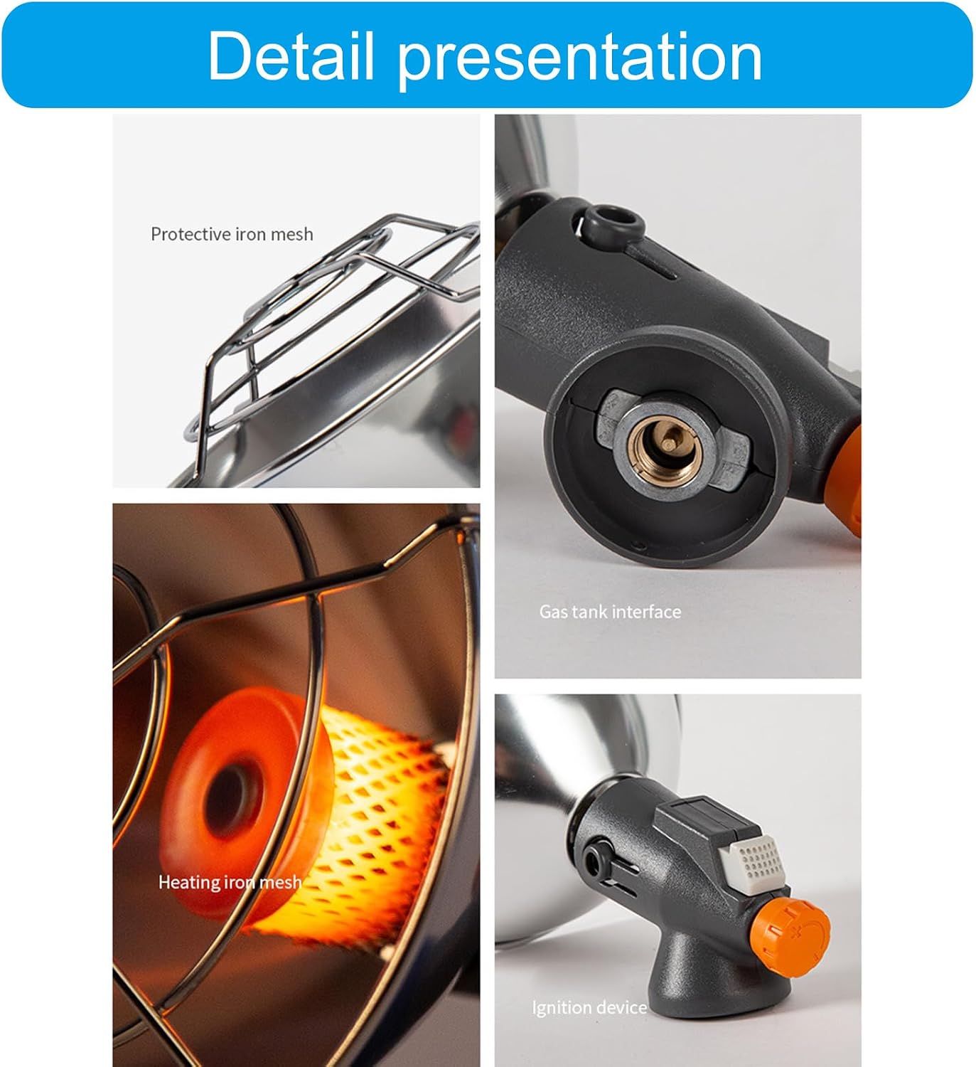 Outdoor Camping Heater Portable Tanks Top Heating Stove for Outdoor Hiking Fishing Enduring Stainless Steels Tanks Top