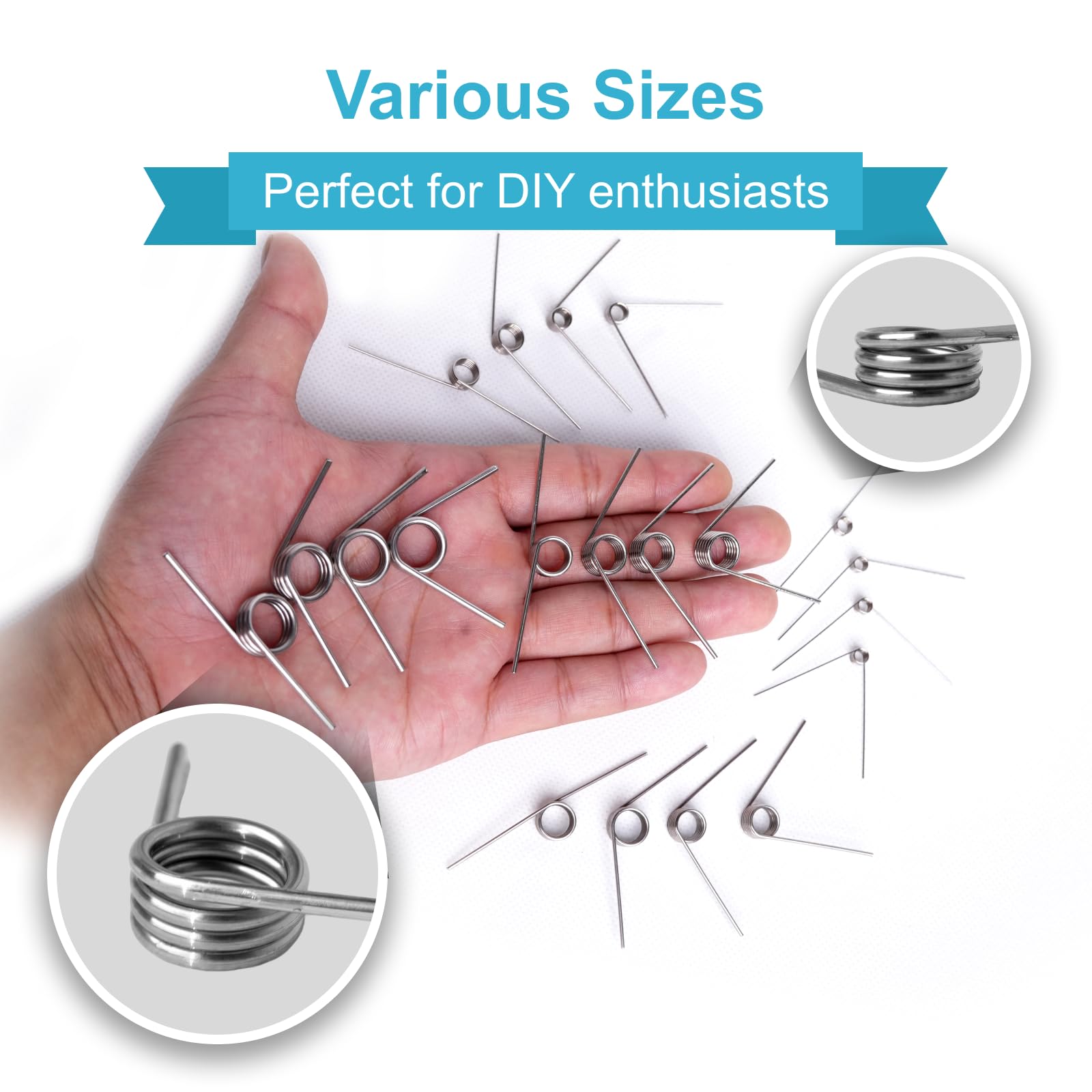 80PCS Torsion Spring Assortment Kit, 20 Sizes 60/90/120/180 Degree Stainless Steel Small Torsional Springs Set, for 3D Printer, Hinge Repair, Automotive Door Handle, DIY Mechanical Projects — Amazon image 3