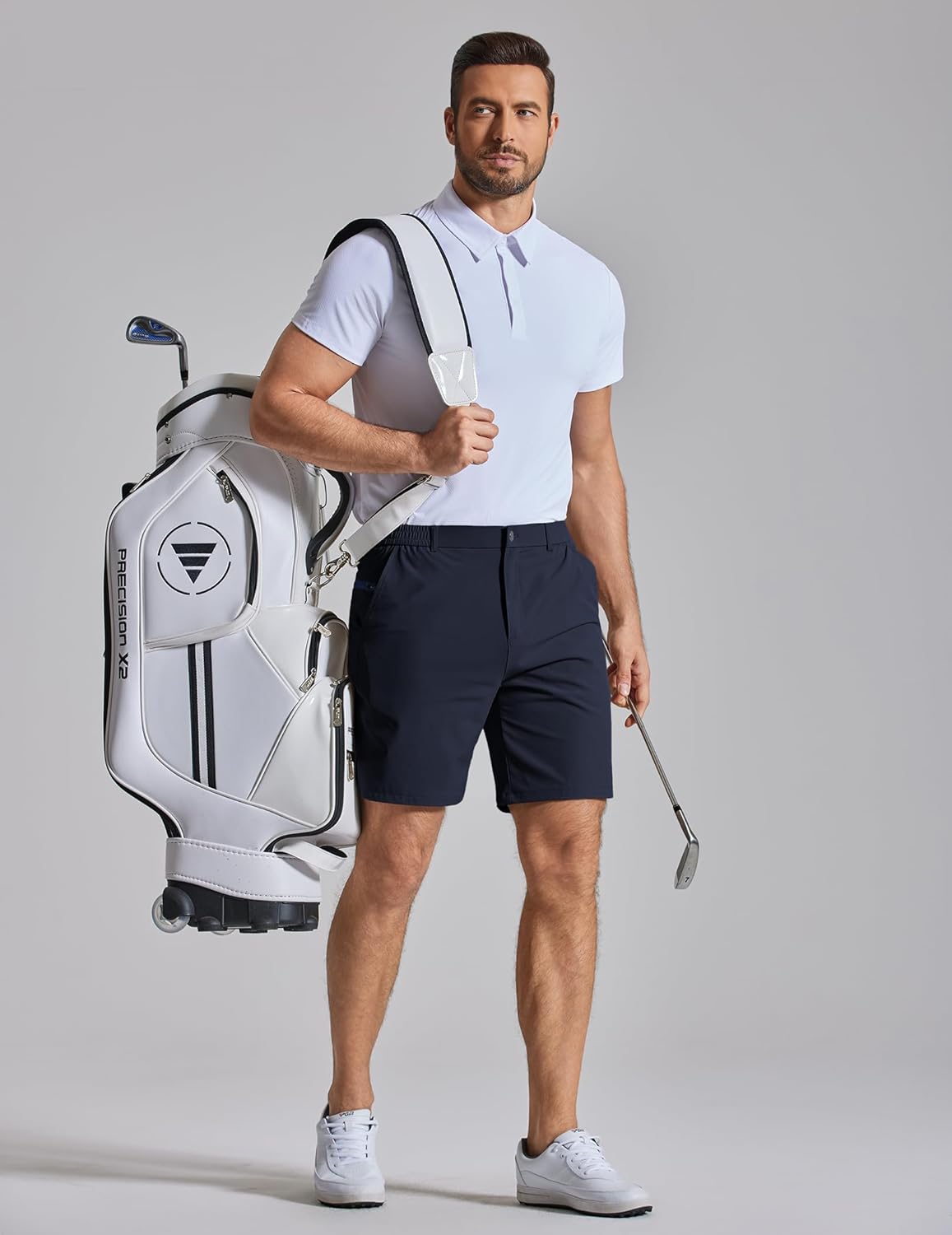 COOFANDY Mens Golf Shorts 7" Inseam Lightweight Quick Dry Shorts Elastic Waistband with 3 Pockets UPF50 - Image 3