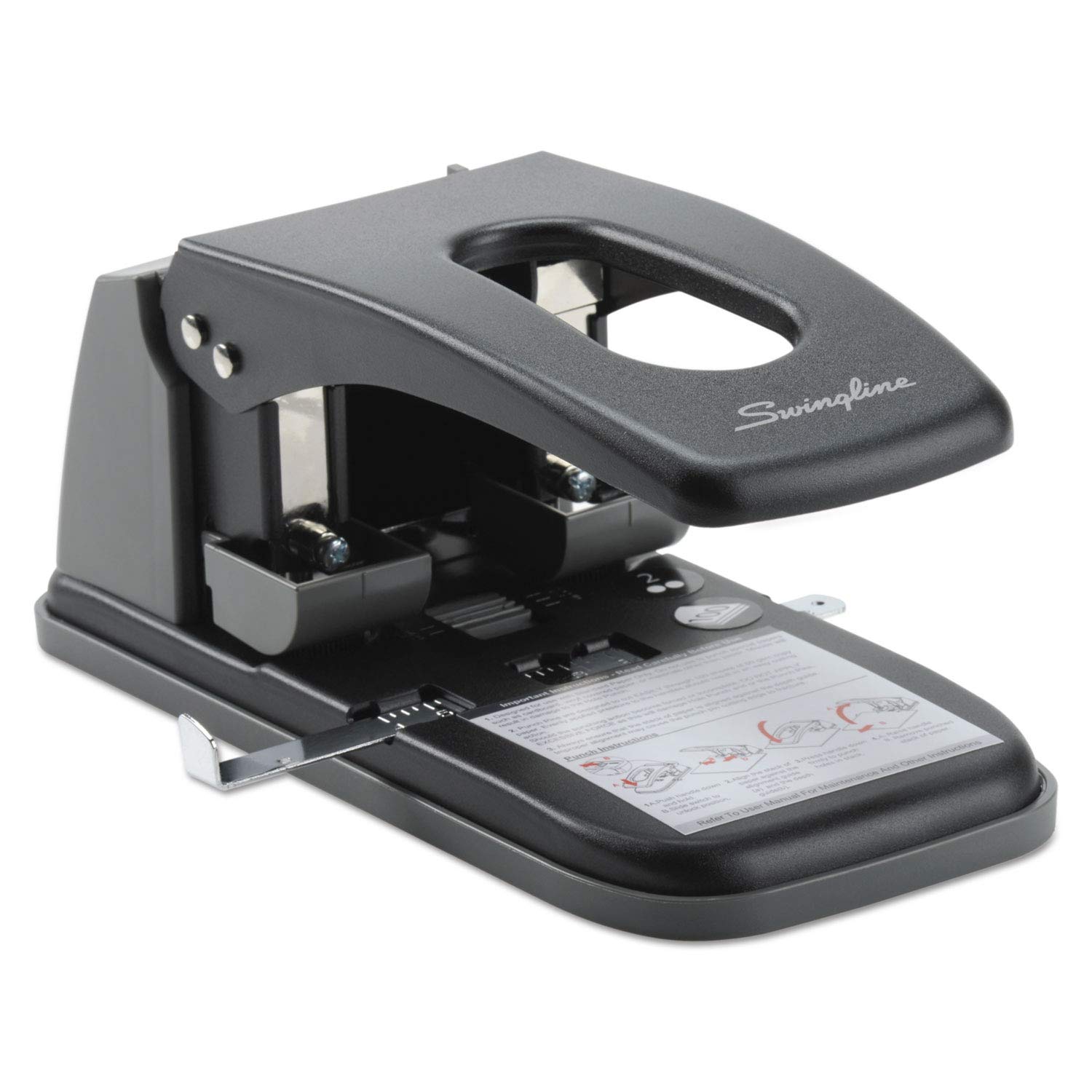 Swingline 2-Locher, Locher, hohe Kapazität, 100 Blatt Stanzkapazität, feste Mitten, schwarz (74190)