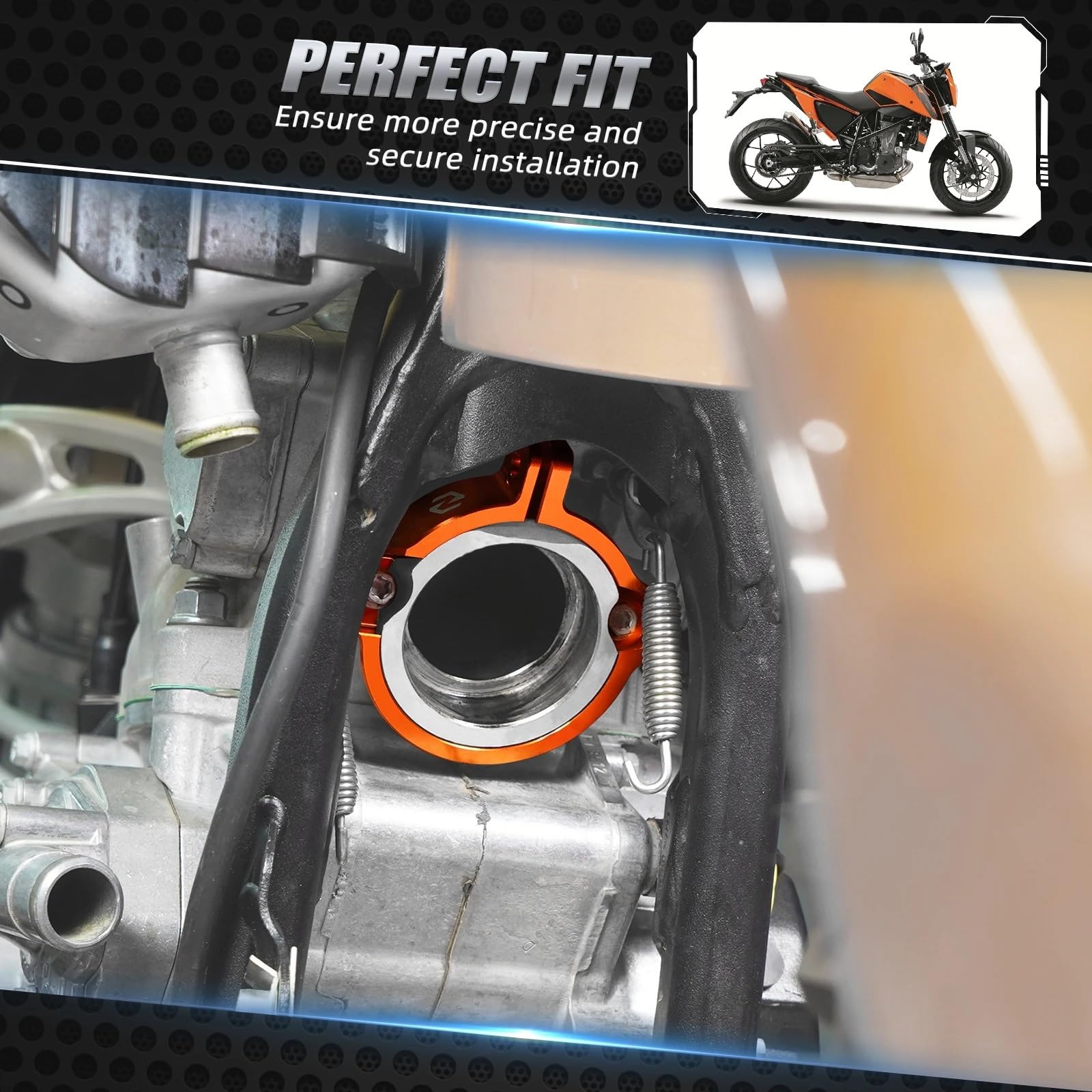 Osłona tłumika Pasuje do Husqvarna Pasuje do GasGas Pasuje do EXC 300 250 XCW 2024 2025 Tłumik wydechowy Zacisk rurowy Osłona z kołnierzami(Orange)