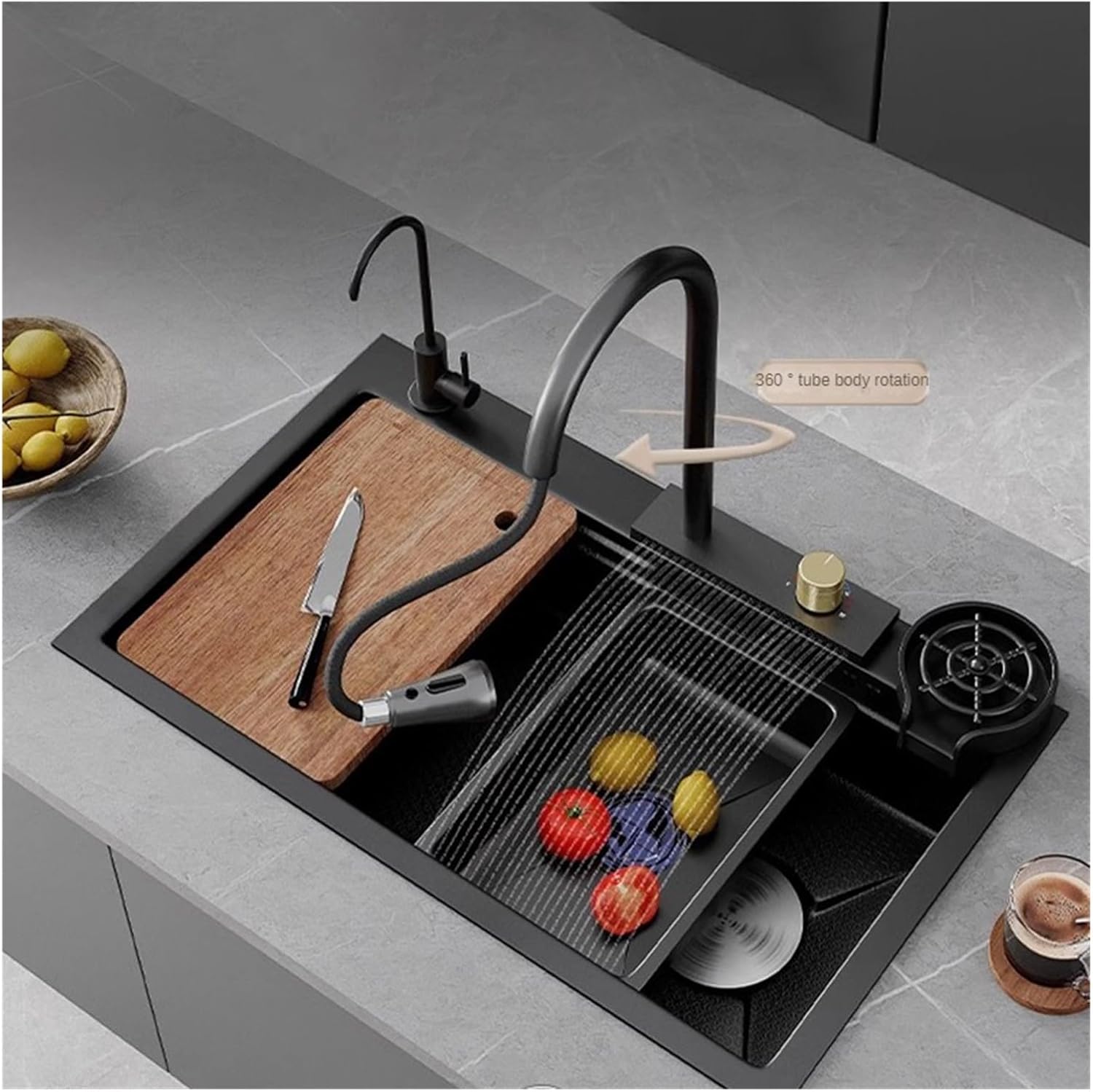 Honeycomb Pattern Stainless Steel Kitchen Sink Household Large Single Slot Multifunctional Dishwashing Basin(8045 F1)