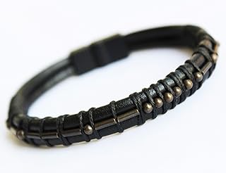 Morse Code Bracelet Mens Leather Bracelet Personalized Anniversary Gifts for Him Memorial Gift Boyfriend Dad Son Christmas Gift for Him