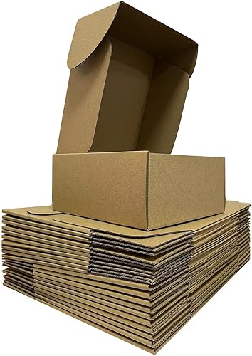 Cajas de envío de 9 x 9 x 4 pulgadas, paquete de 20 cajas de cartón corrugado marrón para embalaje de pequeñas empresas