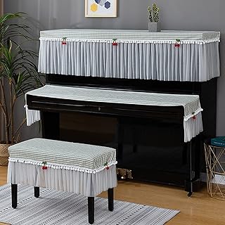 Piano cover,Piano Cover Cloth,dust Cover,Piano Protective Cover Piano Cover Electronic Piano Keyboard Cover Chair Cover Set Piano Half Cover Upright Top Cover Dustproof P (Double chair cover 78 * 38cm