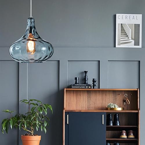 Miniatura 7 de 1 lámpara colgante grande vintage de granja gris humo lámpara colgante de cristal gris humo lámpara colgante de isla de cocina lámpara colgante