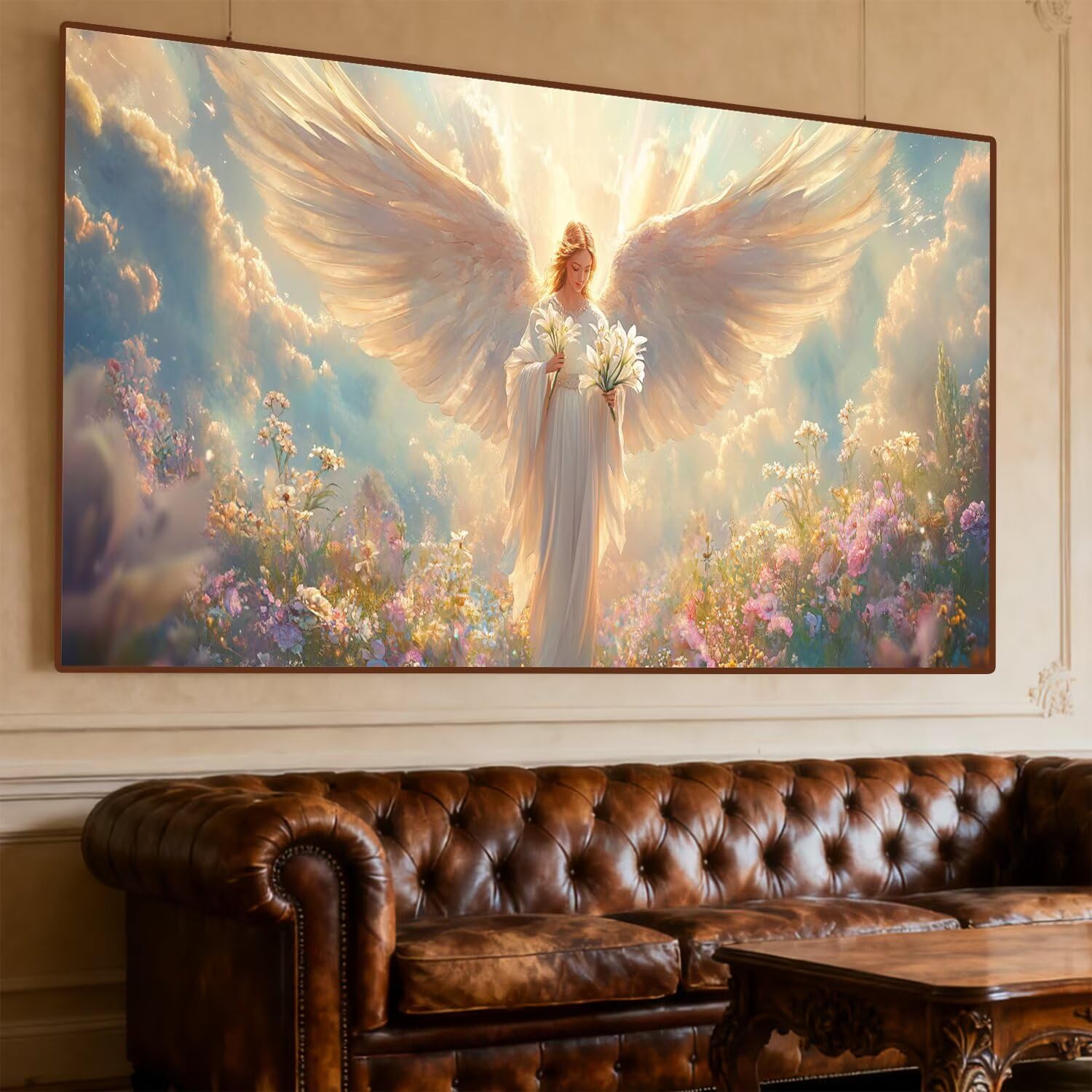 Diament Malarstwo Anioł Diament Malarstwo Dorosły Duży Format 190x80cm Haft Diament Malarstwo Ogród Diament Pełny zestaw Kryształ Ścieg krzyżykowy Ręczna aktywność, Dekoracja domu Prezenty O-299G