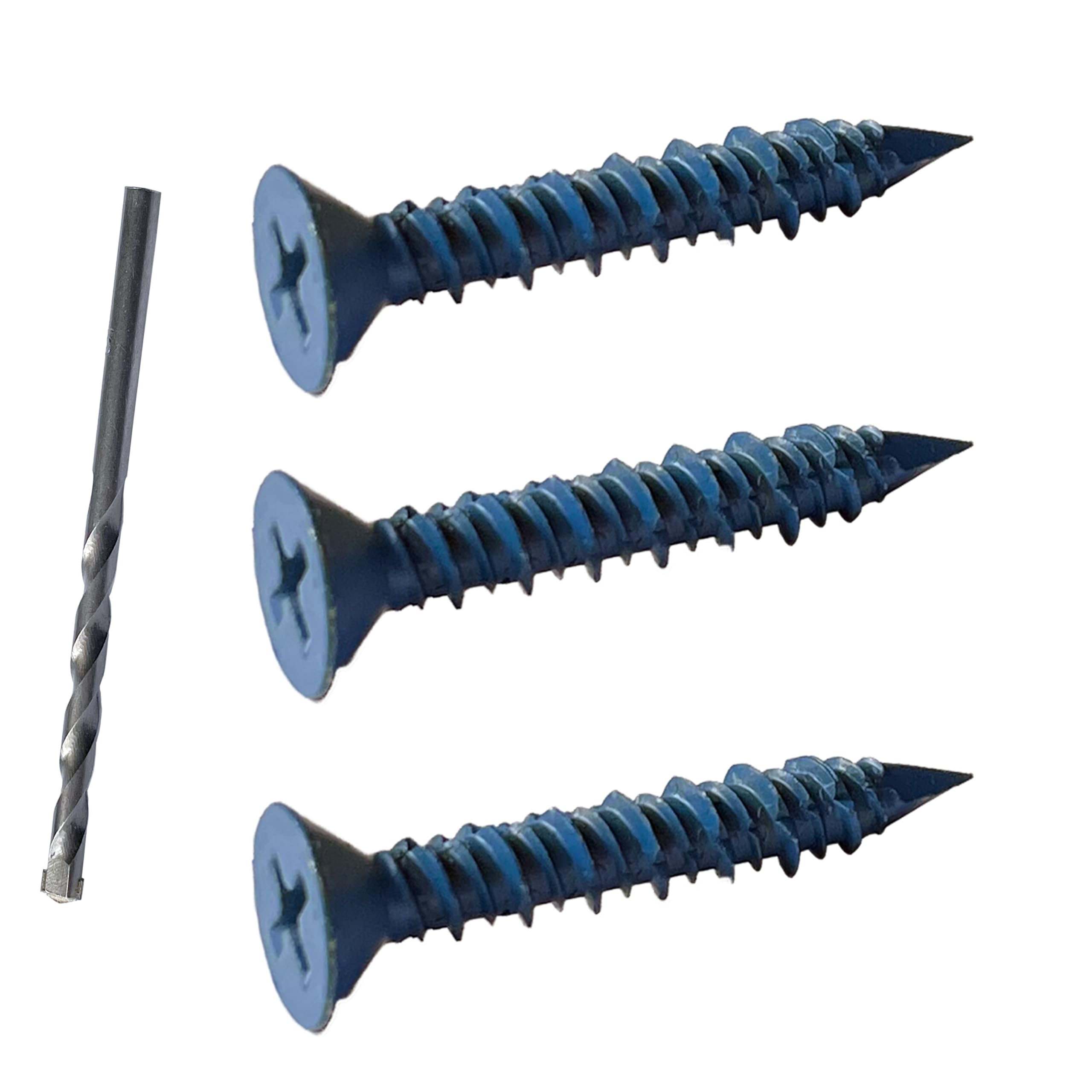 3/16 x 1-1/4" Flat Head Concrete Screw Anchor, for Anchoring to Masonry, Block or Brick (30Pcs)