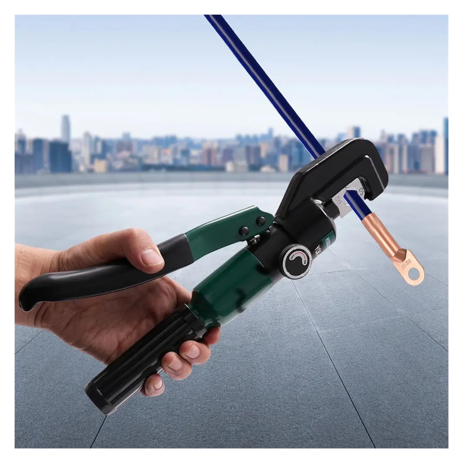 Ręczne hydrauliczne narzędzie do zaciskania Zaciskarka hydrauliczna z 8 pai matryc 4-70mm ² 6t Narzędzie hydrauliczne