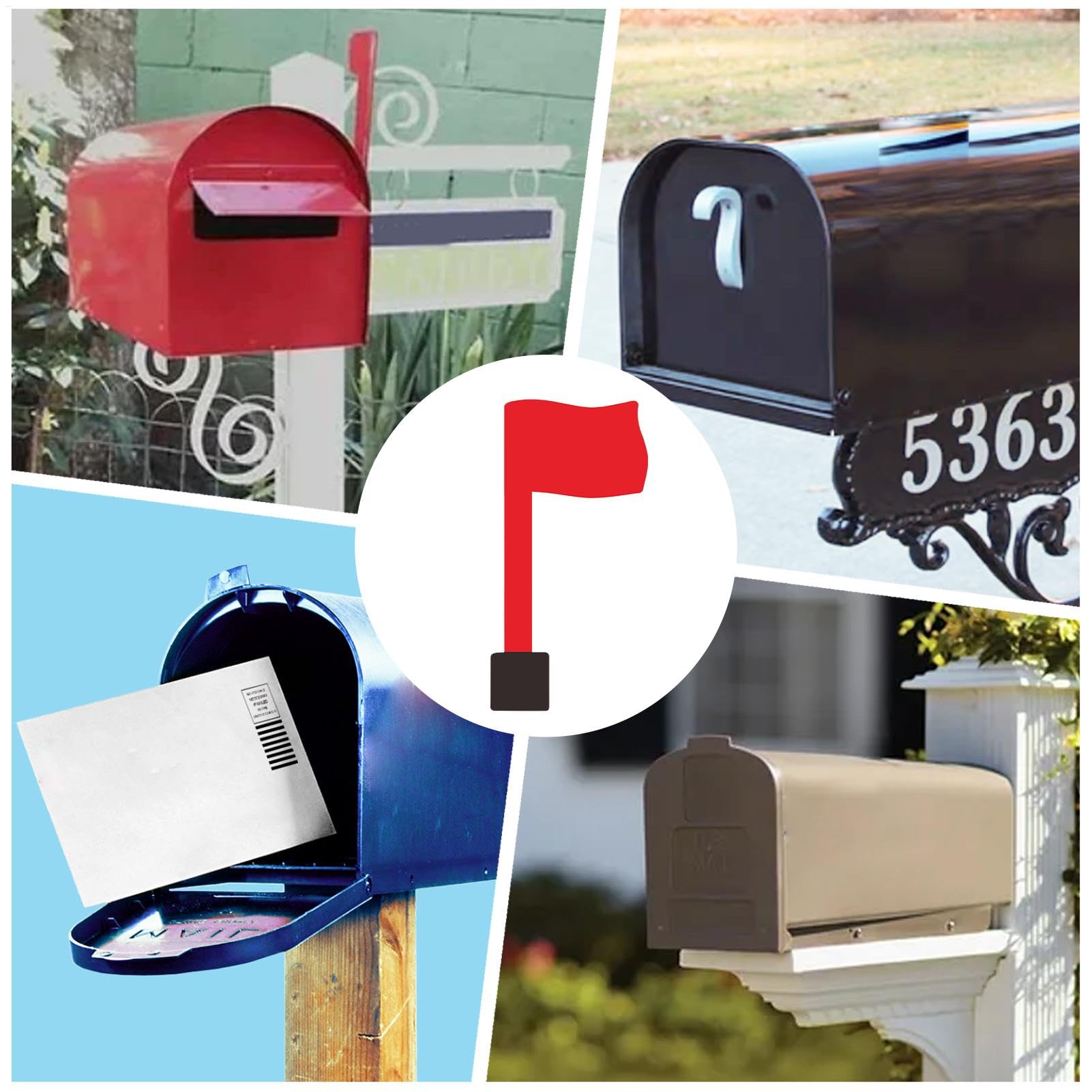 Bandiera della cassetta postale, bandiera di ricambio, indicatore di posta antiruggine, segnale facile da installare, kit di riparazione per tutte le superfici, 17,6 x 8,8 x 1 cm