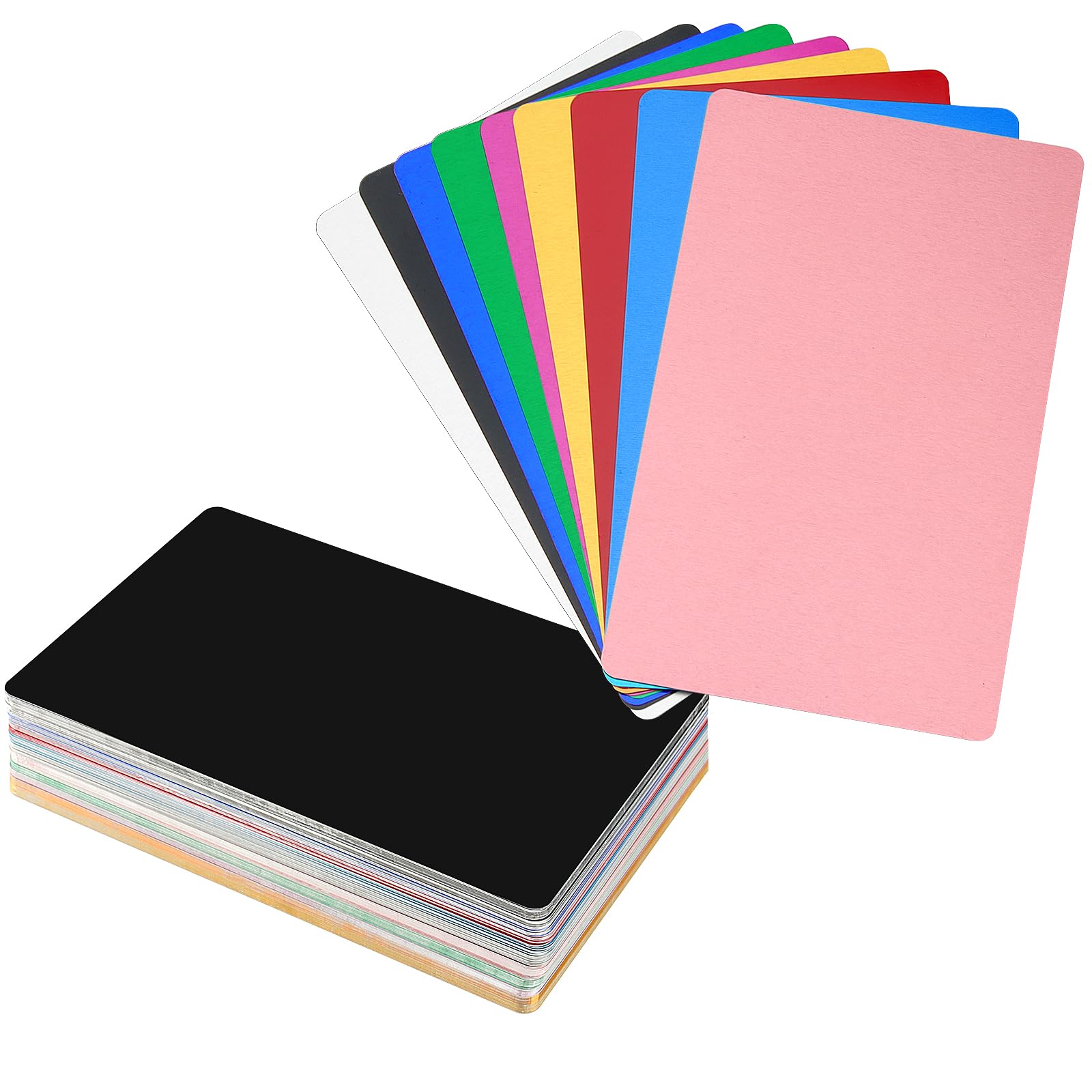 150 Cartes De Visite Vierges En Aluminium Multicolores - Gravure Laser 86x54mm