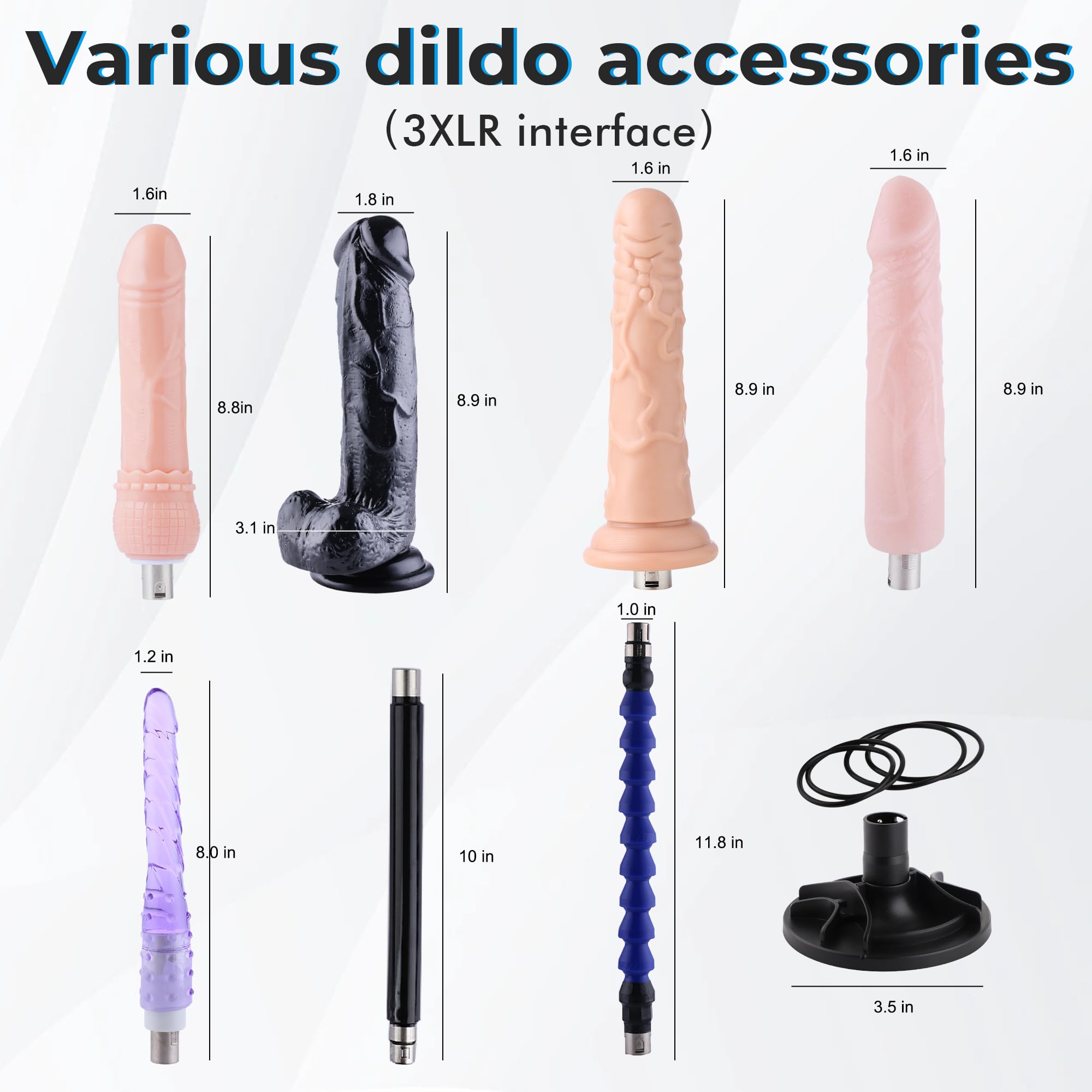 AUXFUN Sex Machine Love Machine Fuck Machine with  Adapter,Automatic Dildo Machine Thrusting Machine with 3 XLR Connector,Fucking Machine Couple Sex Toys 8 Attachments for Male and Female: Suction Cup