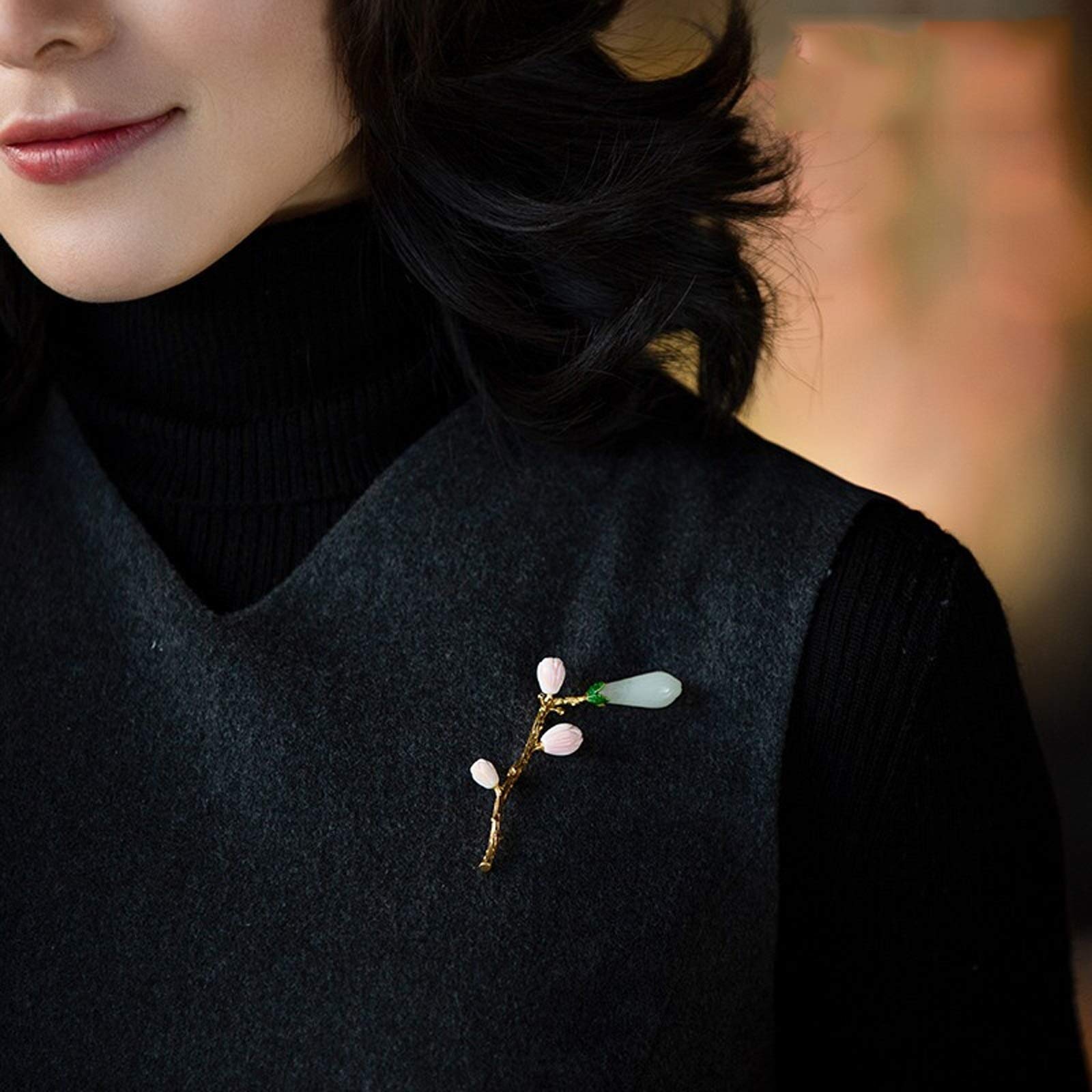 Damen-brosche, Elegante Blumen-brosche, veret, 925er Silber, Florale brosche, anstecknadel für Damen, Braut, Hochzeit, Korsage, schmuck, modische broschen