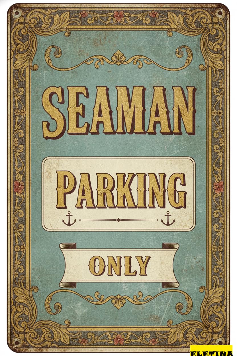 Sea Parking Only Men's Vintage Street Warning Sign Street Gate Outdoor High Way Decor 8x12in
