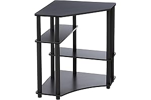 FURINNO Turn-N-Tube Space Saving Corner Desk for Small Spaces