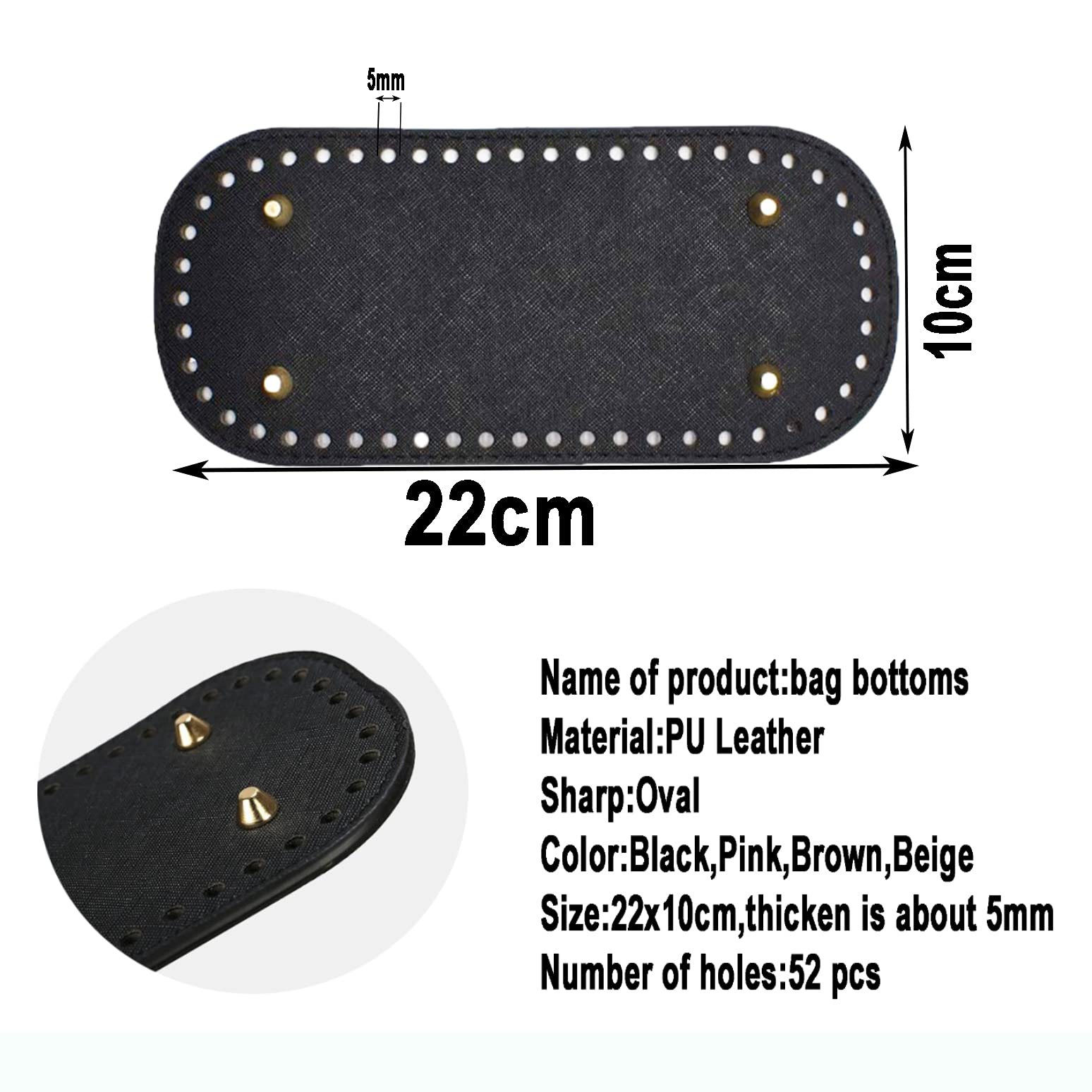 PU Leder Taschenböden - 3 Stück Für Häkeltaschen