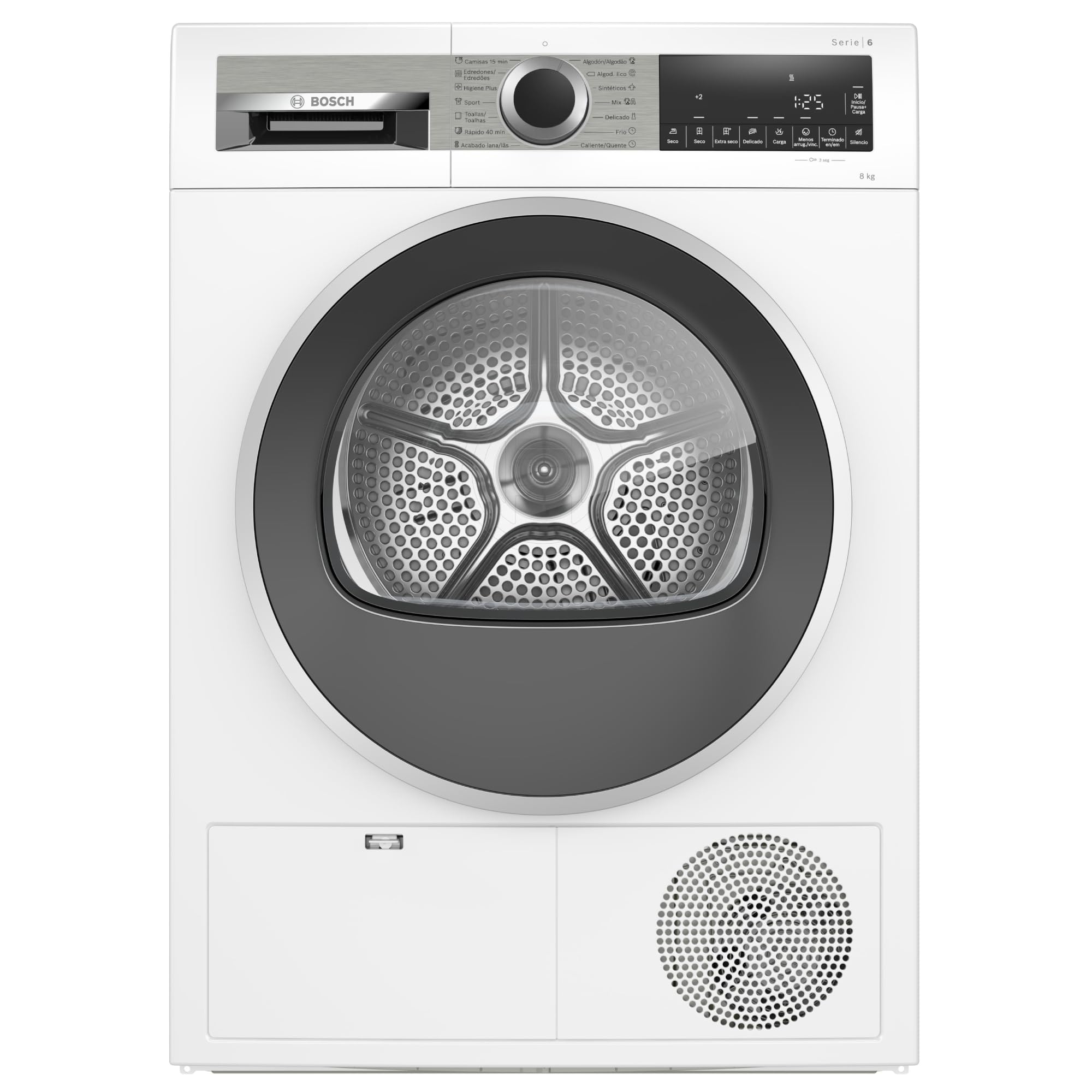 Bosch - Secadora de Condensación, 8 kg, 60 cm, Programa Rápido, Función Media Carga, Blanco, WPG23100ES