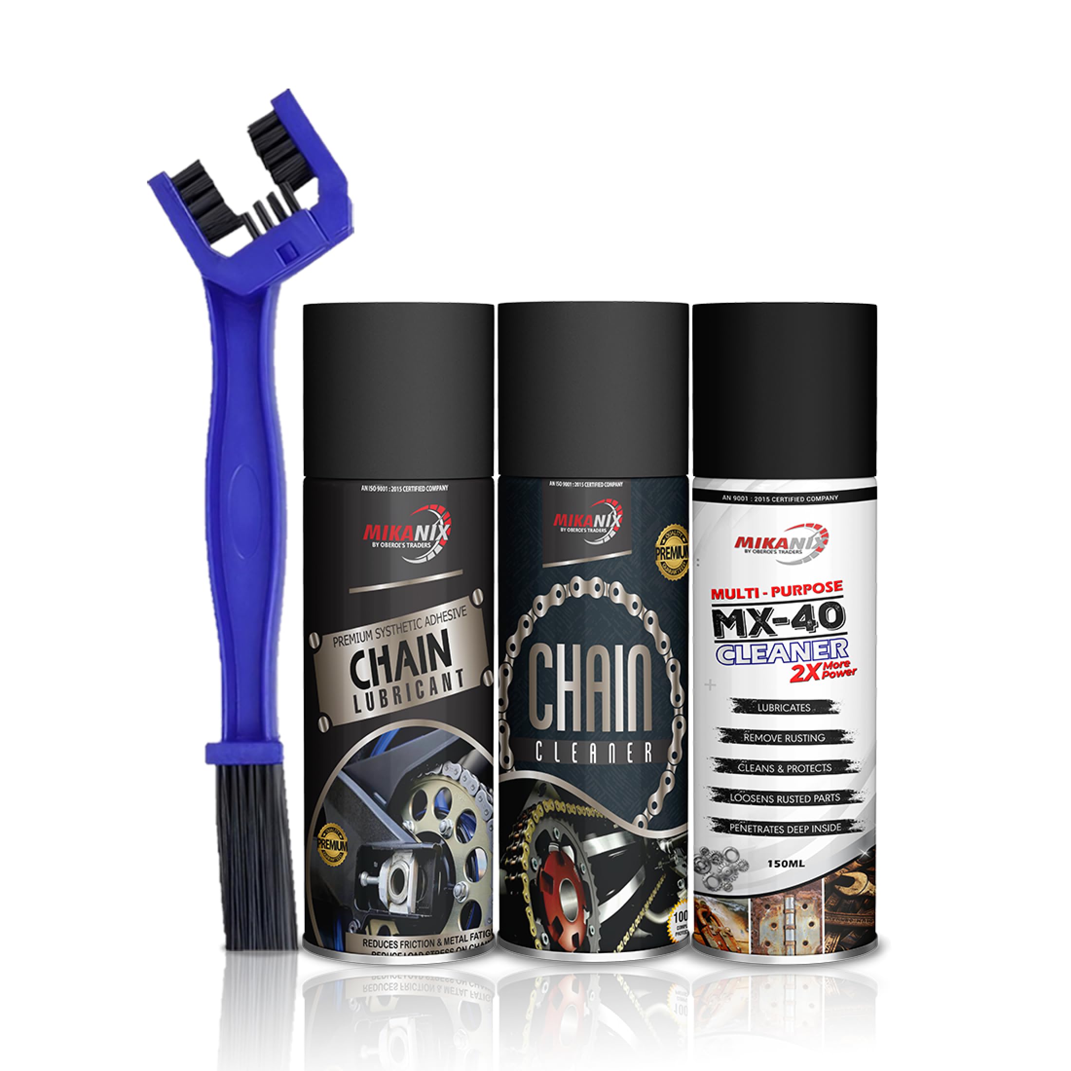 MIKANIX Combo of Chain Cleaner + Chain Lube + MX-40 Rust Cleaner | Cleaning Brush | Protects Bike Chain | Rust Remover | Jammed locks | Industrial Machinery & Household Items (450 ml, Pack of 4) (B0D39X54ZD) Amazon Price History, Amazon Price Tracker
