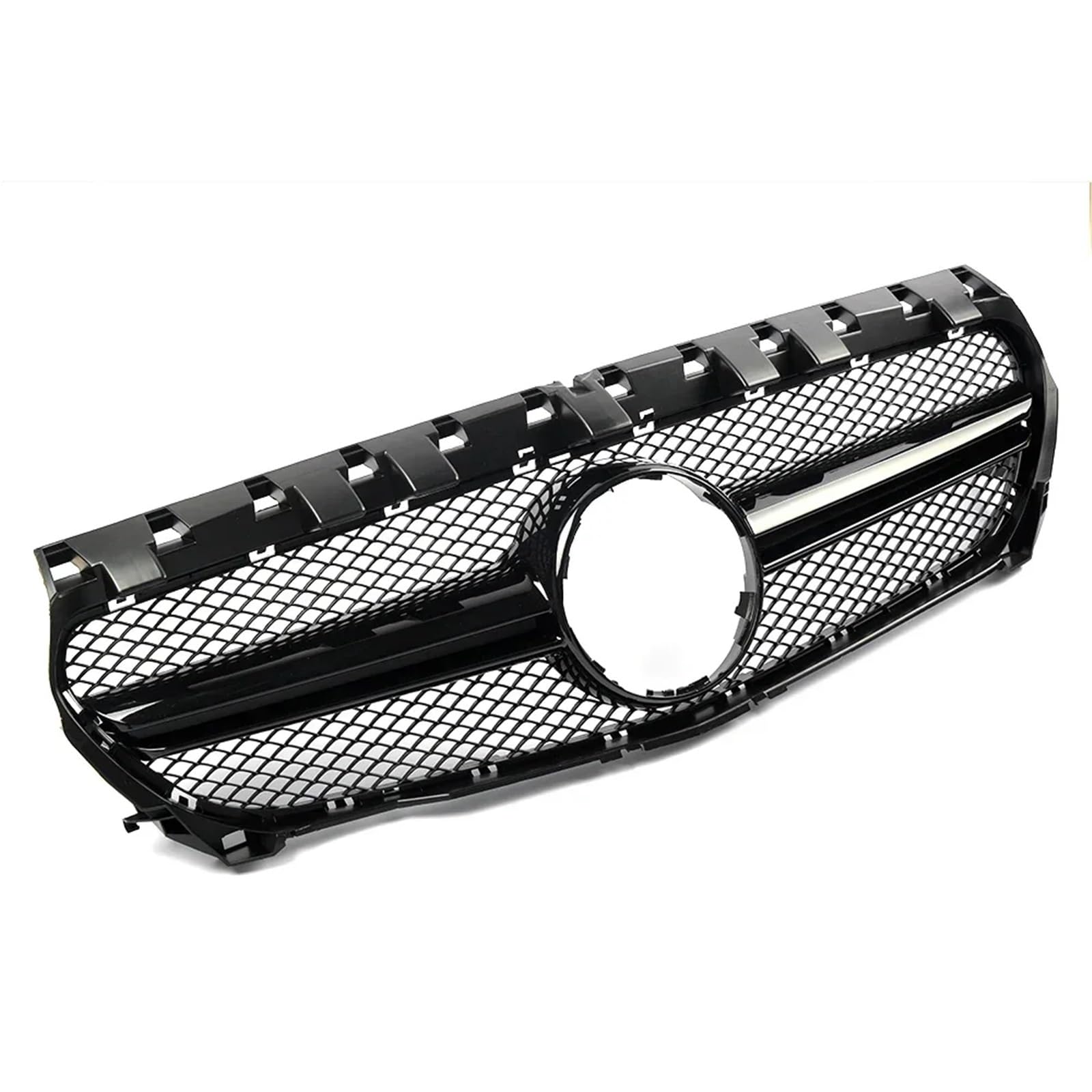 chrome grill przedni Przedni zderzak Grille Inlet Grill GT Diamond pasuje do Mercedes C117 W117 Benz 2013-2019 Tuning Facelift Chrome Silver AMG(AMG-Silver)