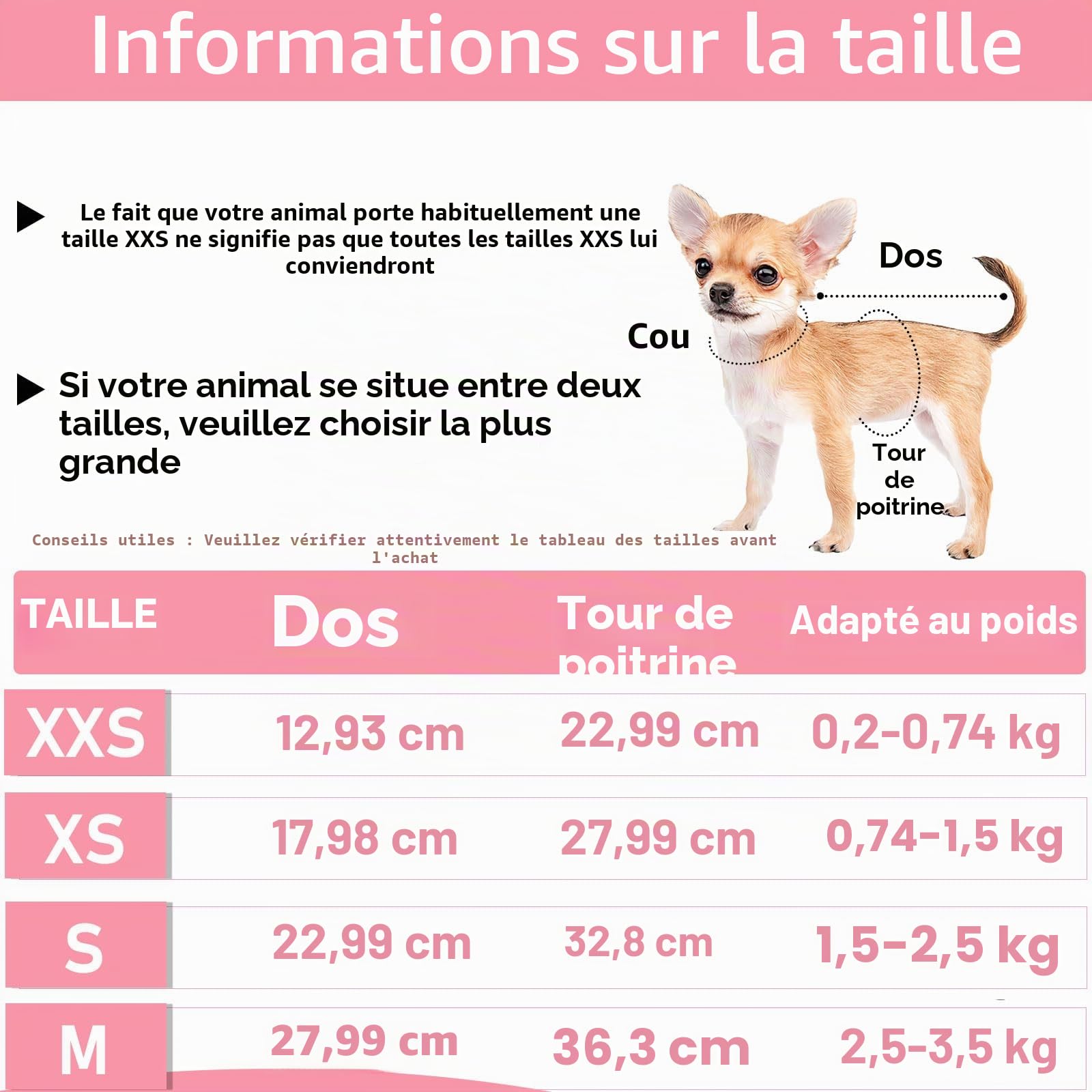 Lot de 2 Pulls d'hiver en Polaire pour Chien, Chihuahua, Taille XXS