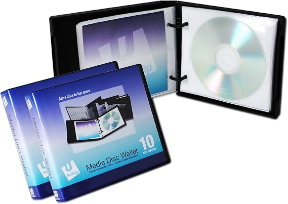 محفظة UniKeep Disc 10 CD / DVD مع 10 صفحات - حزمة من 3