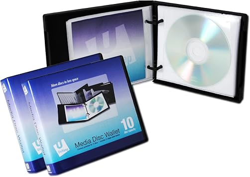 محفظة UniKeep Disc 10 CD / DVD مع 10 صفحات - حزمة من 3