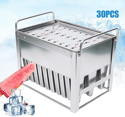 Miniatura 2 de PIOJNYEN Moldes de paletas de acero inoxidable, 30 moldes para paletas de hielo, hechos a mano, con soporte para palillos, para hacer paletas de
