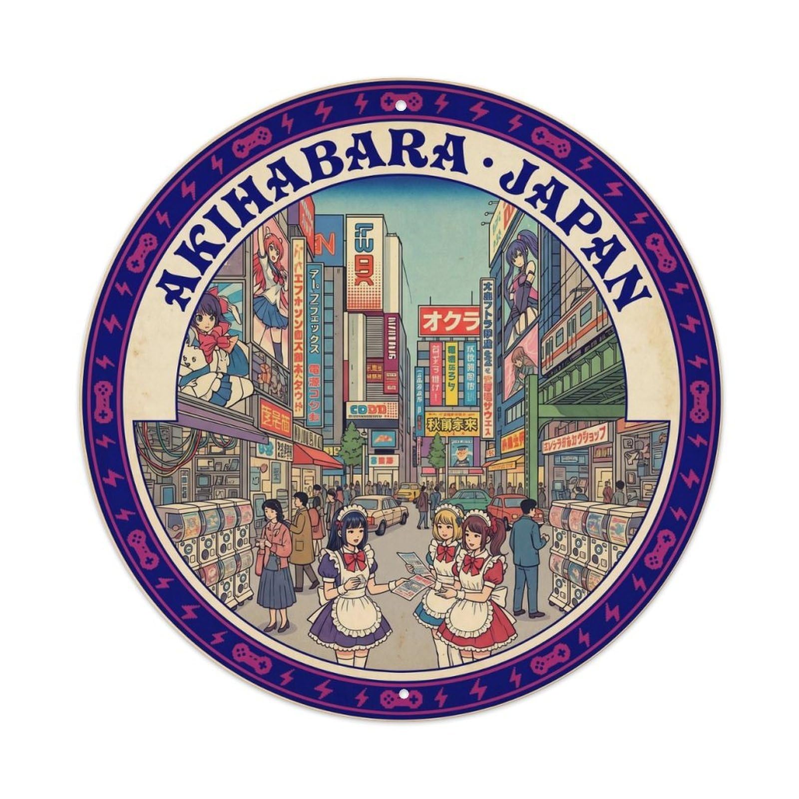Tokyo Akihabara Electric Town Culture Travel Metal Tin Sign
