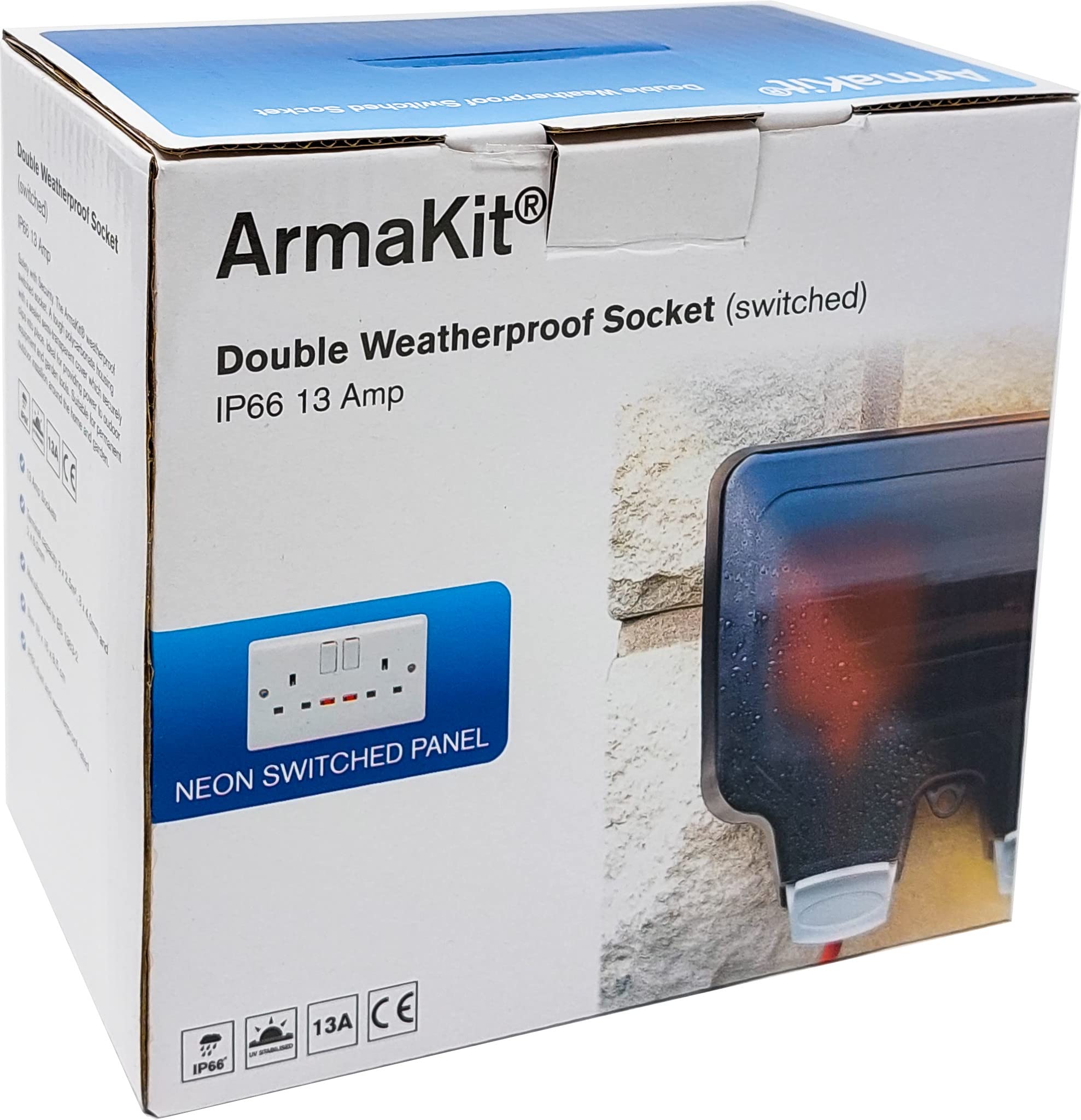 Buy ArmaKit WS2 Double Outdoor Socket Box Waterproof IP66, 13 Amp
