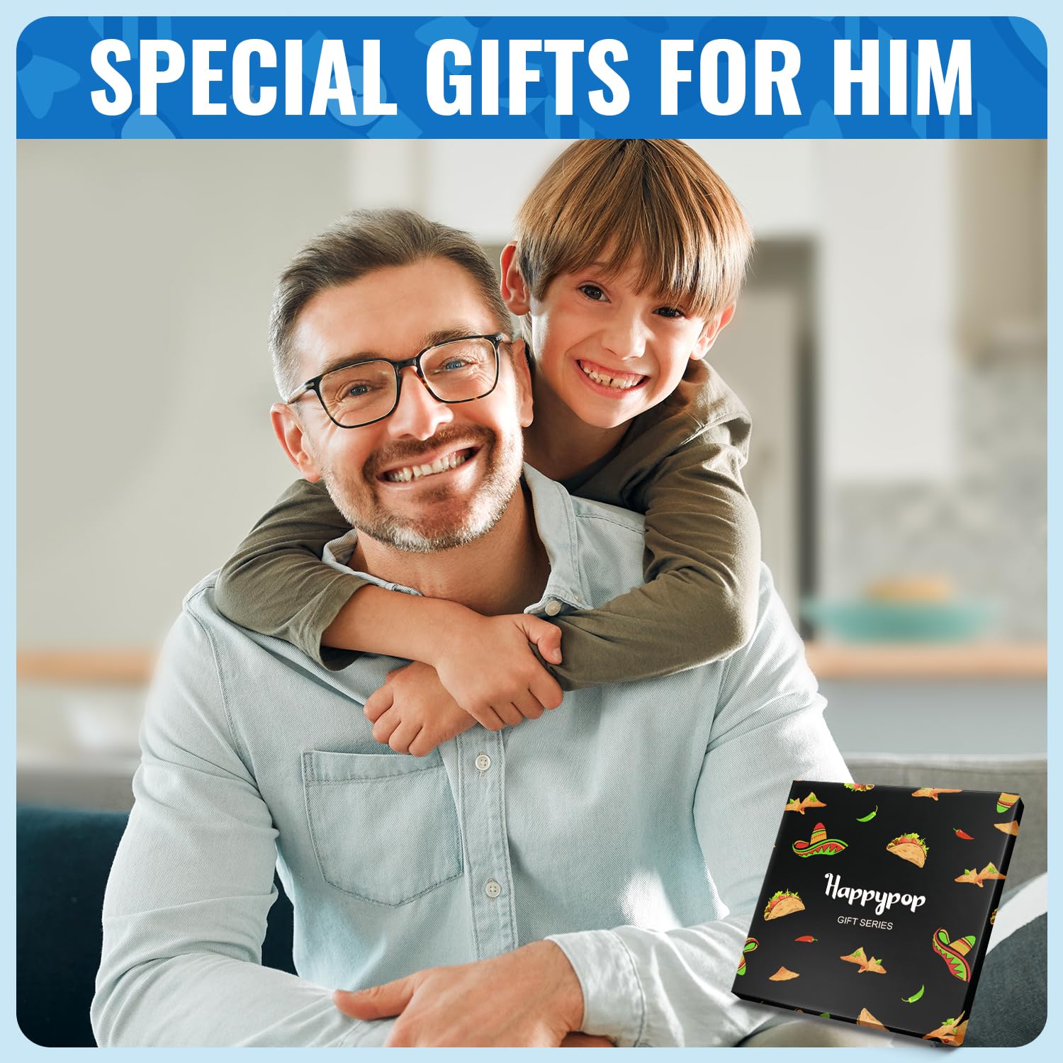 HAPPYPOP Novelty Family Gifts - Gifts for Big Bro Dad Uncle, Funny Socks for Him