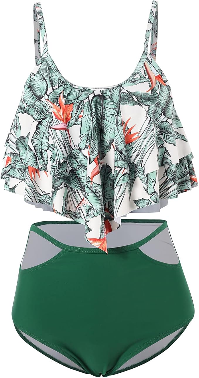 Amazon Co Jp Suptting ビキニ タンキニ 水着 花柄 レディース セパレーツ ビスチェ風 スイムウエア ビーチウエア スイムドレス 体型カバー 可愛い 夏 ハイレグ 安い オシャレ 大きいサイズ 水泳 海水浴 温泉 速乾 セクシー ファッション
