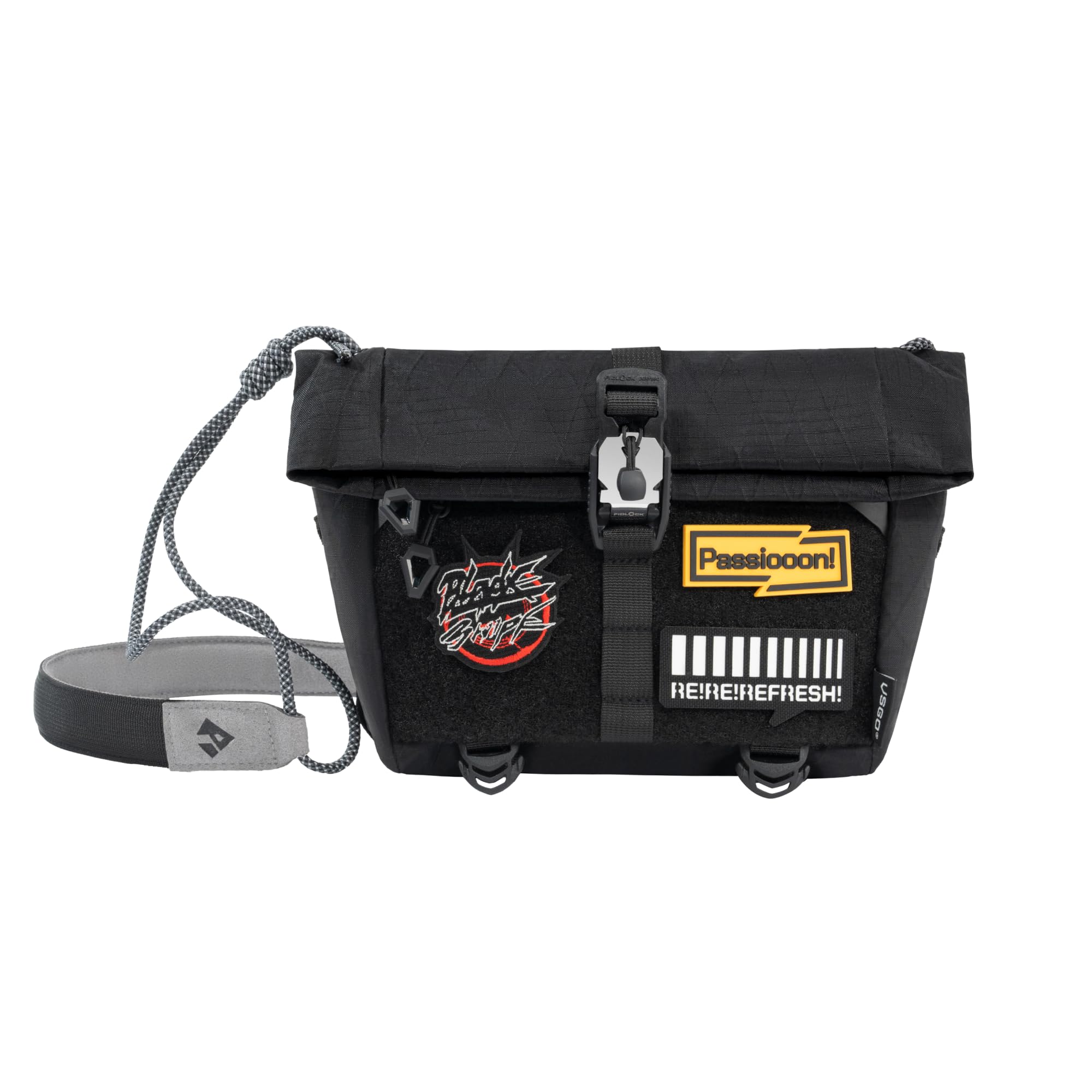 VSGO Techwear - Borsa a tracolla per fotocamera da uomo, 3 l, impermeabile, con punti modulari e tasca nascosta, Nero, 3L