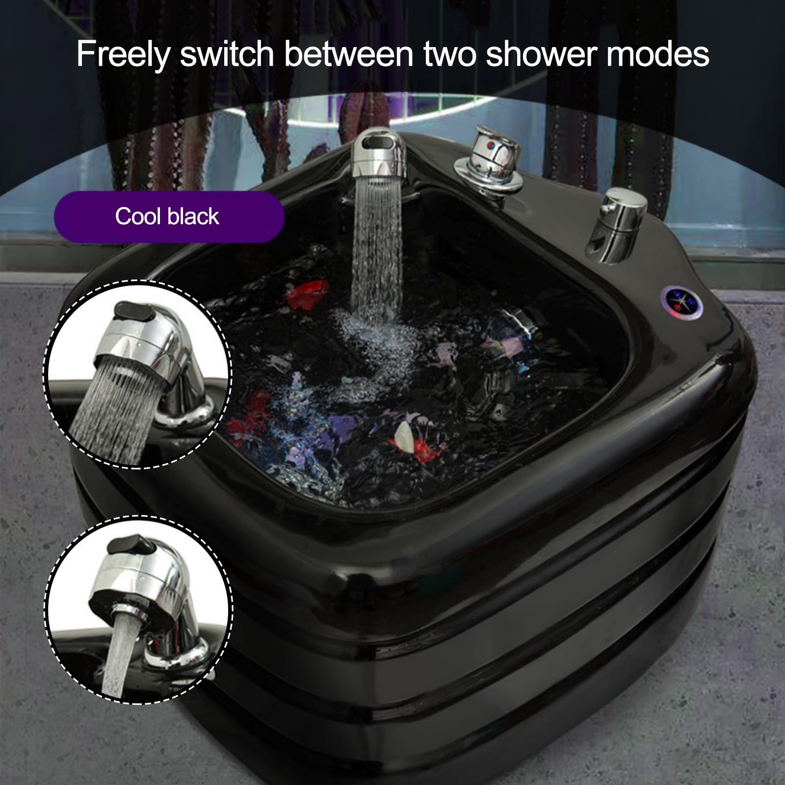 Kąpiel głębokich stóp, spa z masażem, do domu, pedicure, spa z regulowaną temperaturą i masażem, kolorowa lampa, łagodząca stres stóp, poprawia krążenie krwi (pomarańczowa)