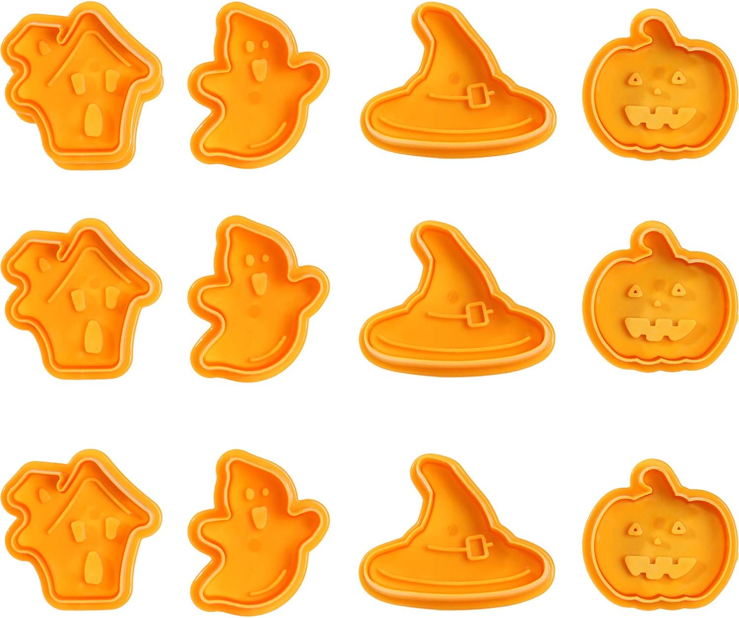 12 Pieces Halloween Cookie Cutters Set Fondant Stamper