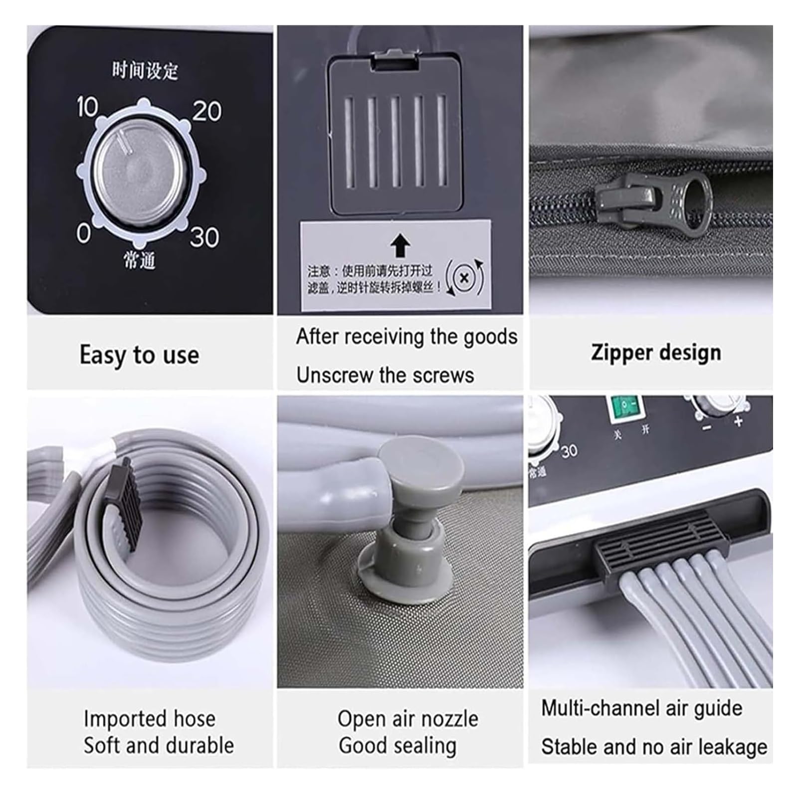 Botas de Compresión para Masaje de Piernas y Brazos - 6 Cámaras de Aire, Drenaje Linfático y Recuperación Muscular con Presión Ajustable, Ideal para Dolor y Circulación