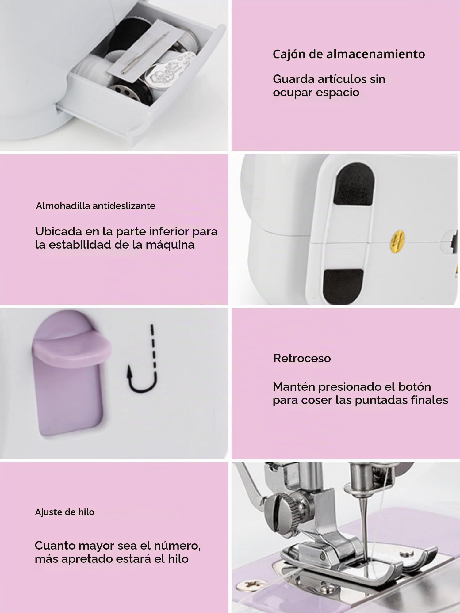 MAGIC SELECT Máquina de Coser Portátil con 2 Velocidades y 12 Puntadas | Pedal Incluido, 2 Carretes, Aguja de Recambio, Cortador de Hilo, Luz de Trabajo, Funciona con Cable o Pilas AA