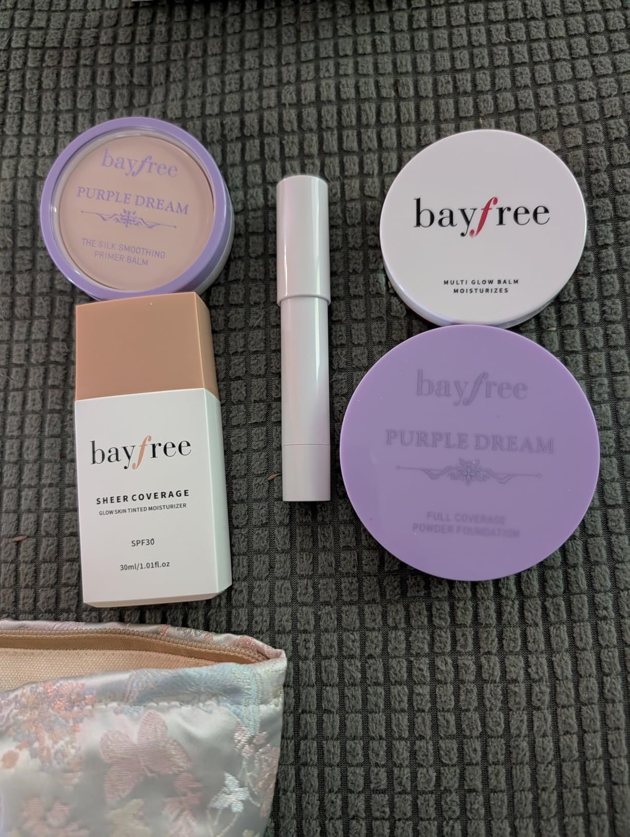 bayfree Original Kit Gifts Set for Women, Korean Makeup Set for Women & Beginners, Travel Make Up Kit Tinted Moisturizer Primer Lipstick Powder Multi Glow Balm with Makeup Bag, Vegan, Natural Finish