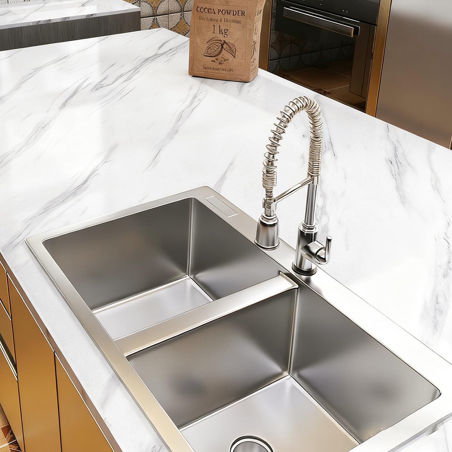 YENHOME Vinilos para Encimeras de Cocina Marmol Blanco 81x300cm Rollo de Plástico Adhesivo Papel Pintado Marmol Blanco Grande Autoadhesivo Escritorio Vinilo Adhesivo Muebles Puertas Armario Armario