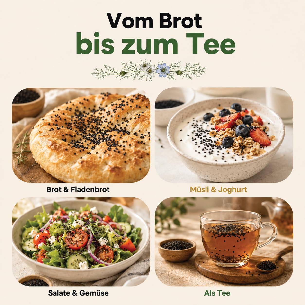 GiDeli Schwarzkümmel Ganz 3x5kg - Echter Nigella Sativa aus Syrien - Tiefes Erdiges Aroma, Schonend Verarbeitet - Frische Ganze Schwarzkümmelsamen Vegan für Brot, Salate, Joghurt & Tee