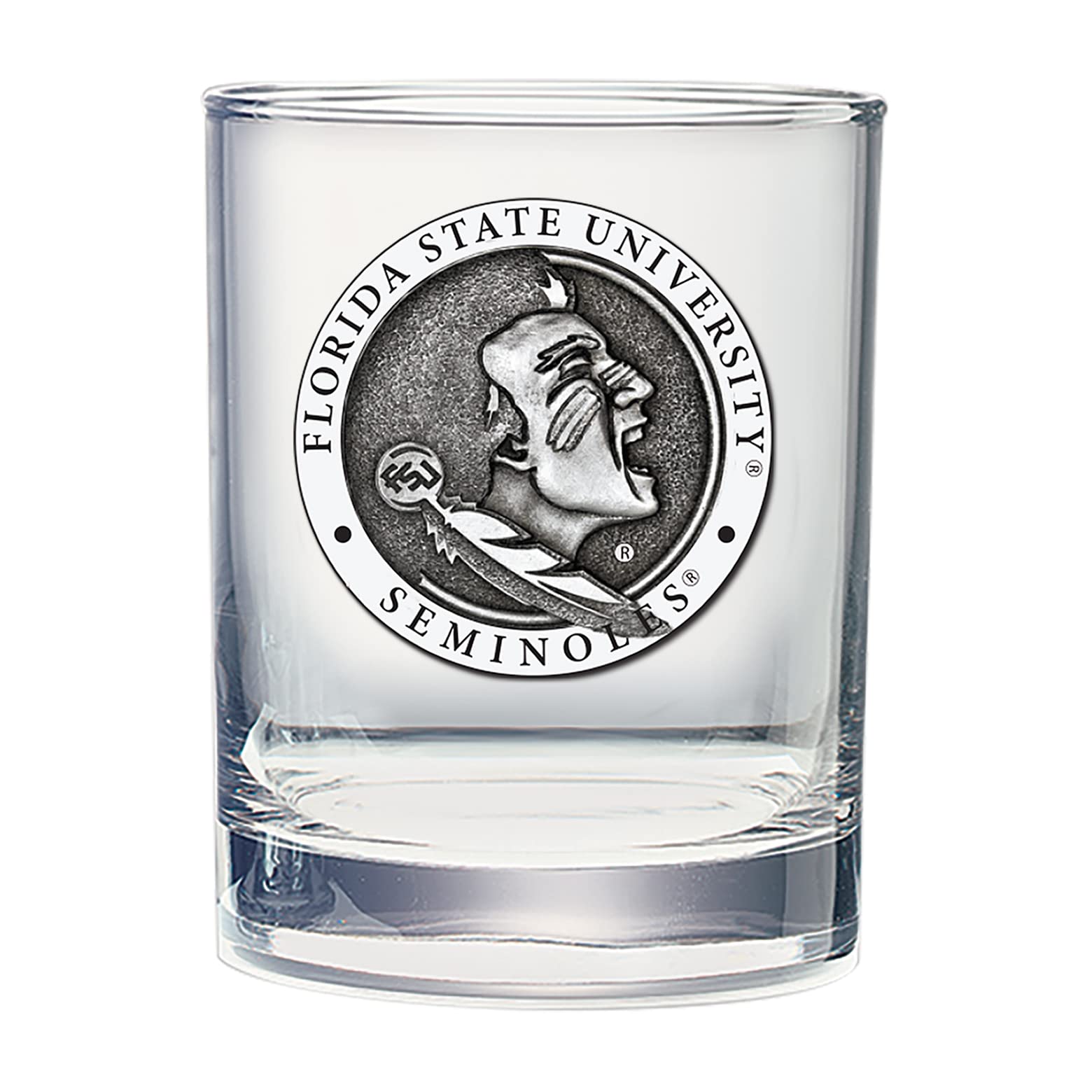 Heritage Pewter Florida State Double Old Fashion | Double Rocks Glass 14 OZ for Liquor | Expertly Crafted Pewter Glass