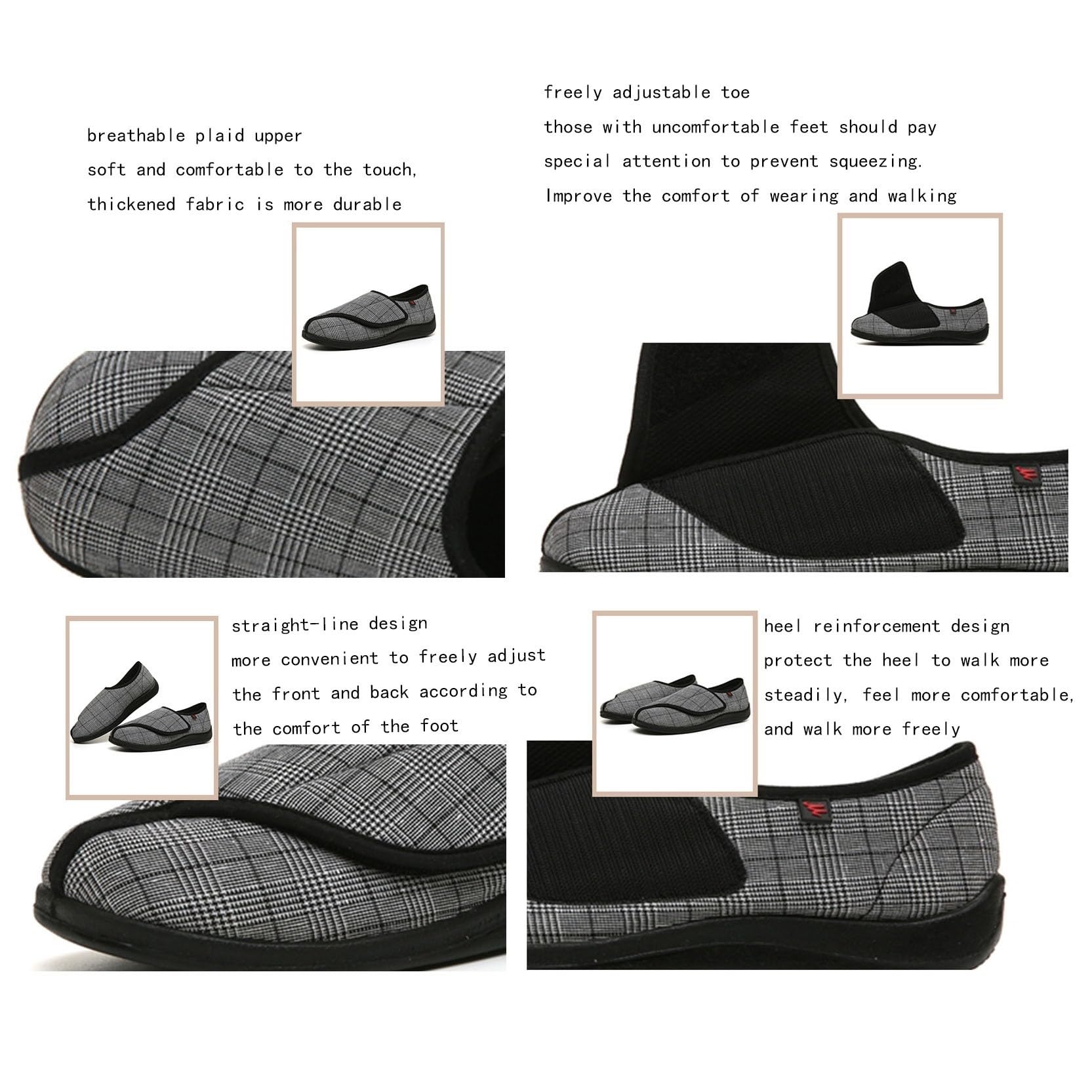 Męskie Regulowane Bardzo Szerokie Buty, Męskie RegulowanE Ortopedyczne Buty Dla Diabetyków Z Zapaleniem Stawów Obrzękiem Stóp, Bardzo Szerokie Ortopedyczne Rekonwalescencyjne Obrzęk