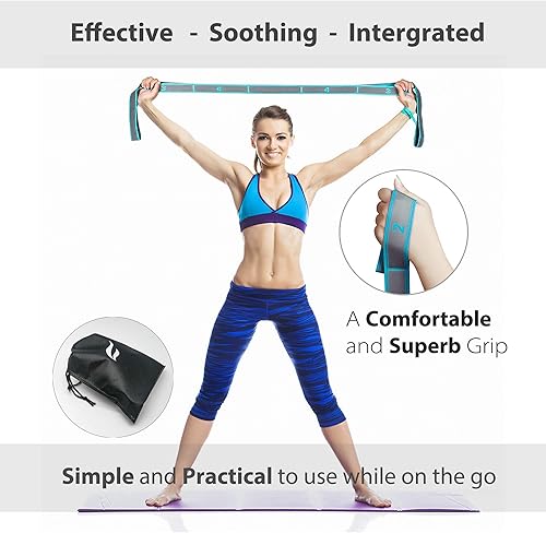 Miniatura 5 de Banda de resistencia al ejercicio, alta elasticidad, 9 bucles, correa de estiramiento de yoga, ideal para músculos tonificados, bailarines,